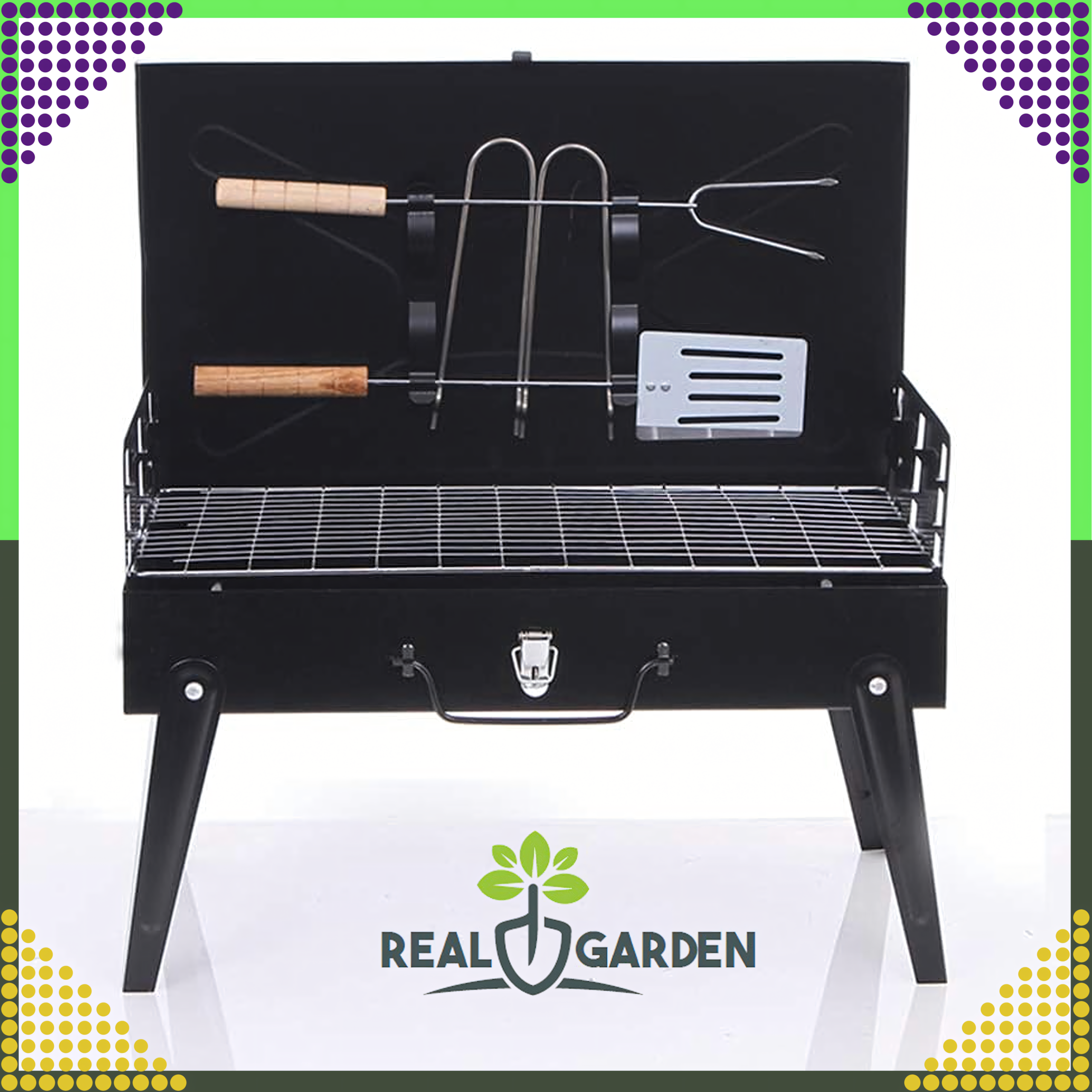 Turisti aiagrill kokkupandav kaasaskantav kohvrigrill + söögiriistad