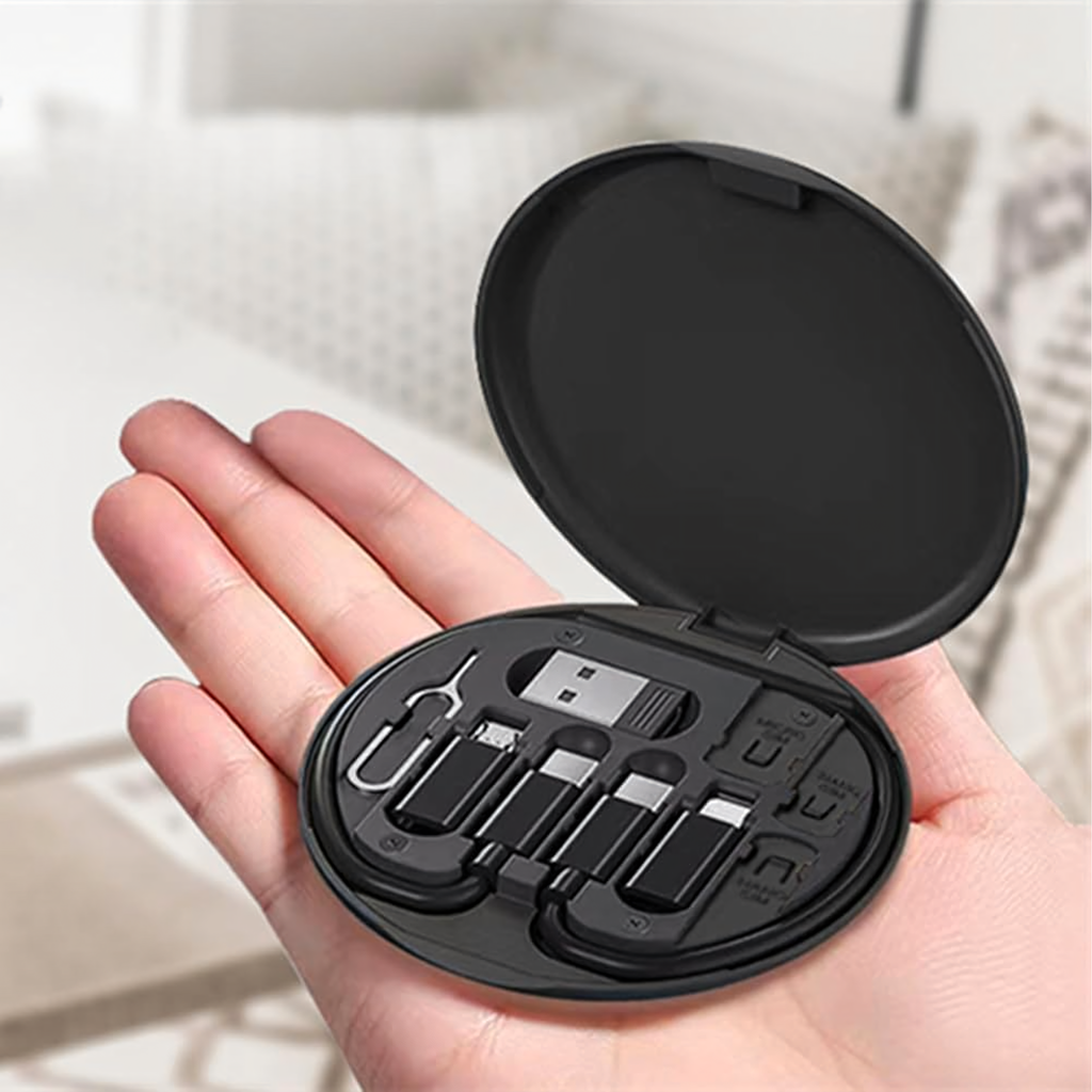 5in1 reisikorraldaja telefoni USB-C, Lightning, Micro USB-A adapterite jaoks