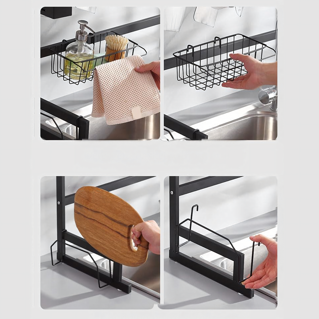 Kahe tasandiga nõudekuivatusrest ja nõudealusega hoidik