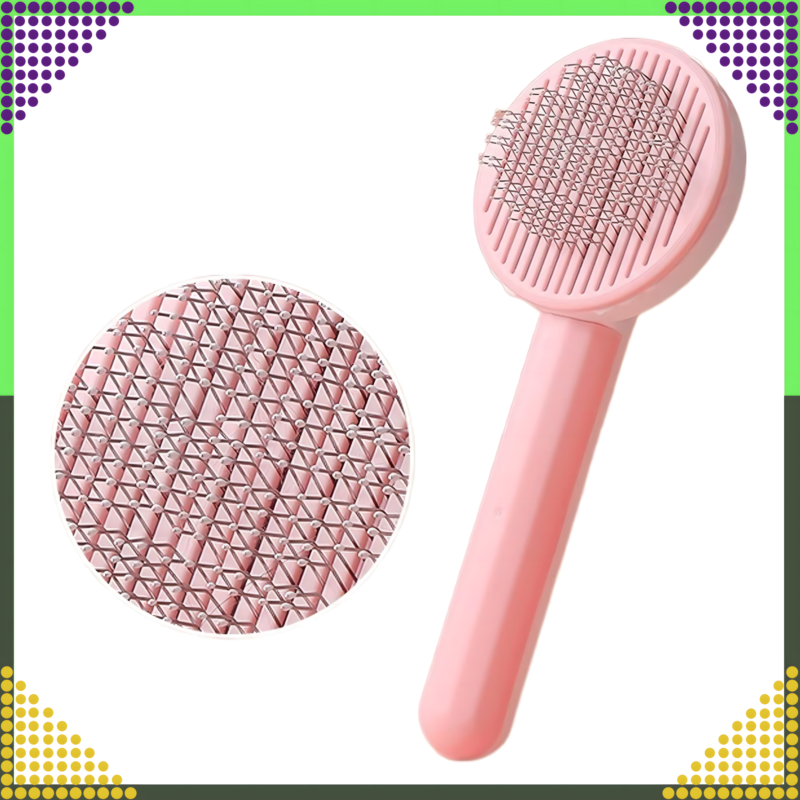 Isepuhastuv hari koera- ja kassikarvadele, ergonoomiline kamm