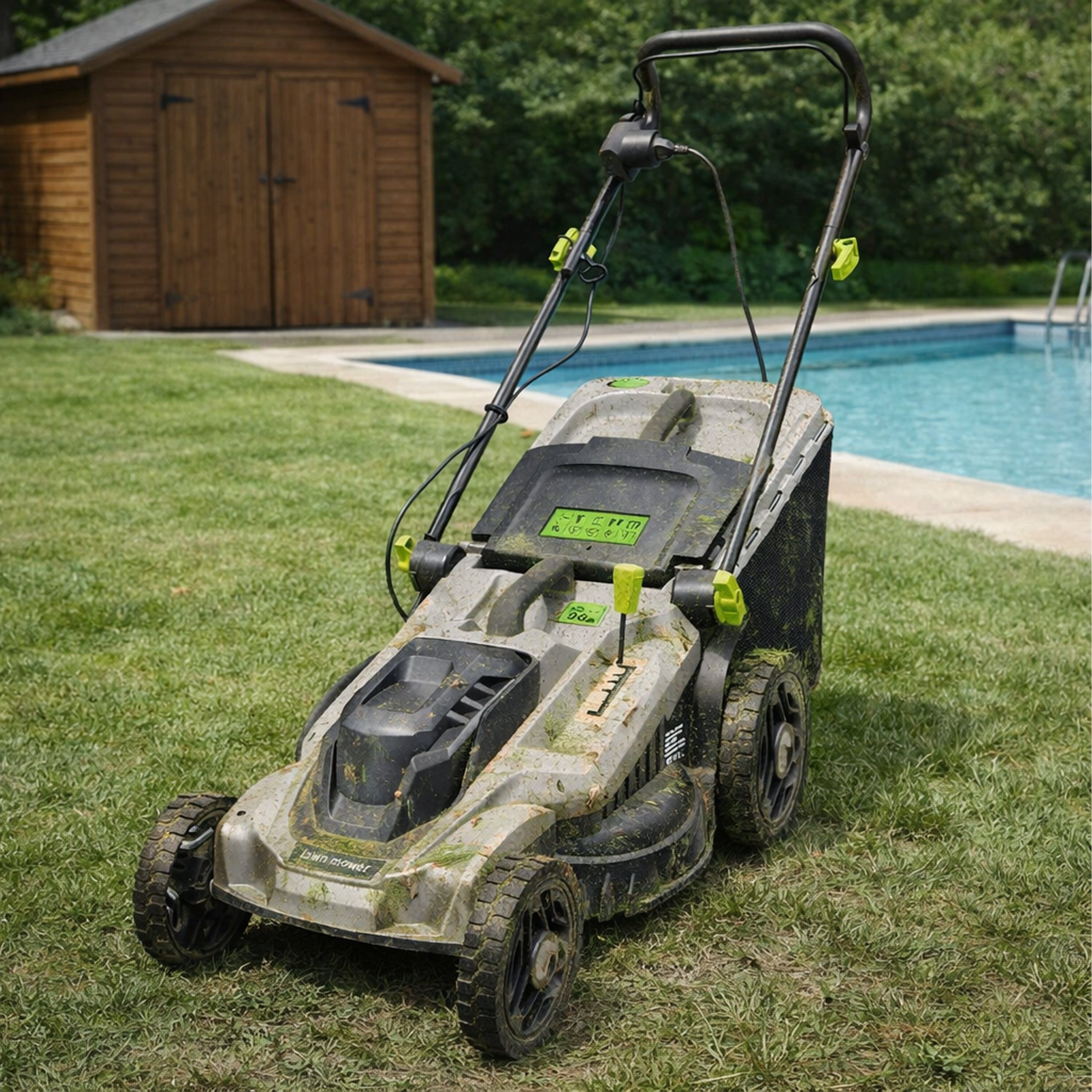 Electric Lawn Mower Lightweight Powerful with Large 50L Grass Box 2400W 43cm