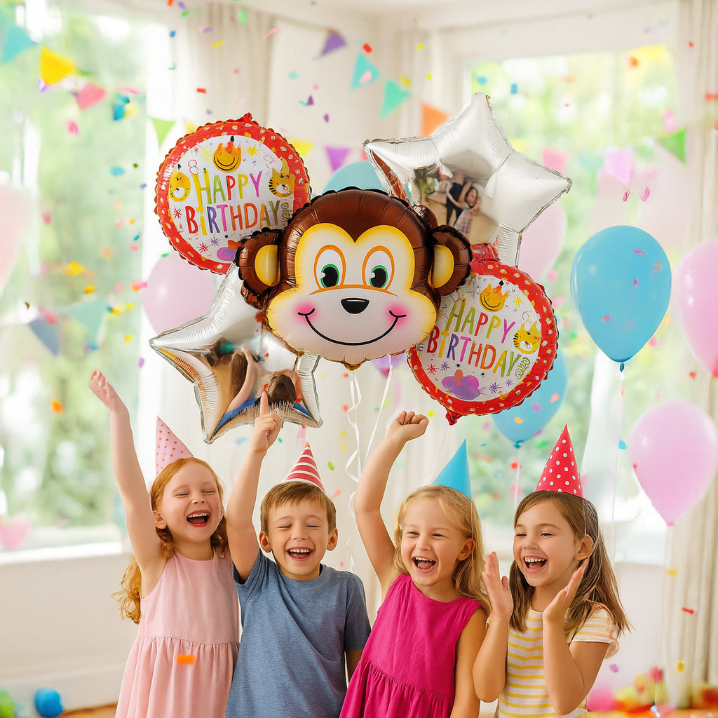 Ahvidega sünnipäevalõhupallide komplekt sünnipäevapeoks 5 tk