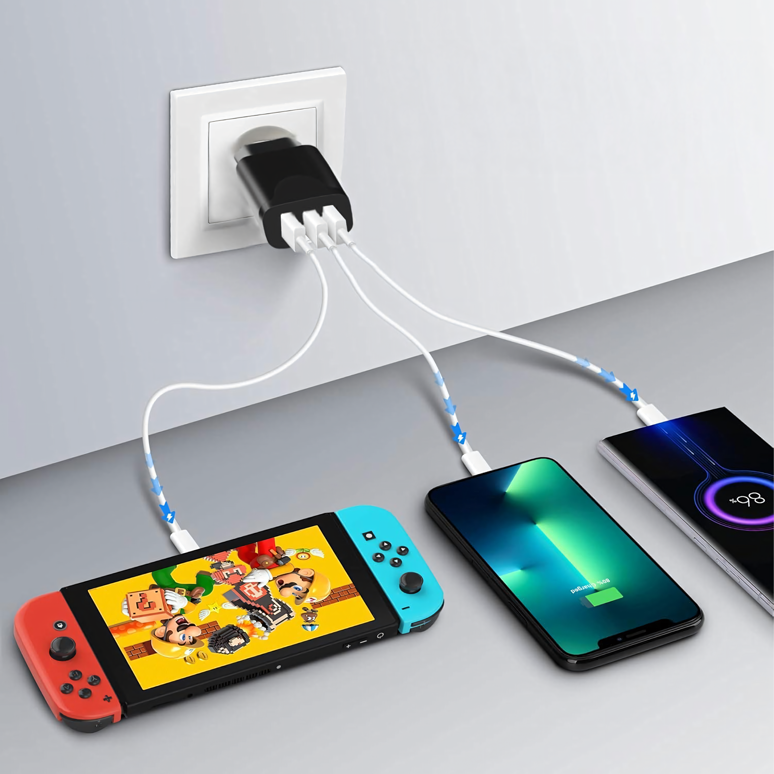 Strong Cube seinalaadija 3 x USB universaalne USB 3 porti 5V 3.4A