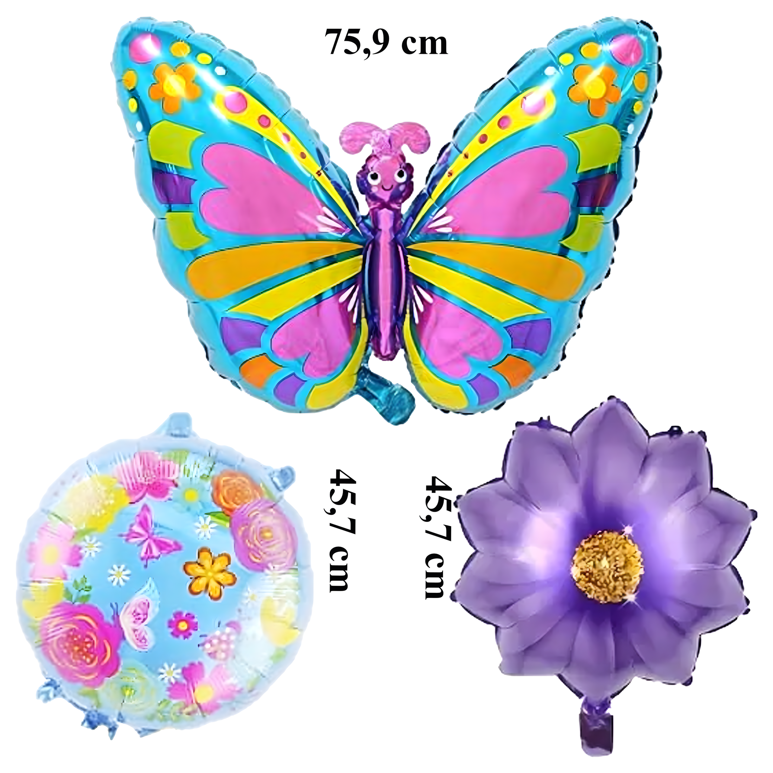 Liblikatega sünnipäevalõhupallide komplekt sünnipäevadeks ja sünnipäevapidudeks 5 tk