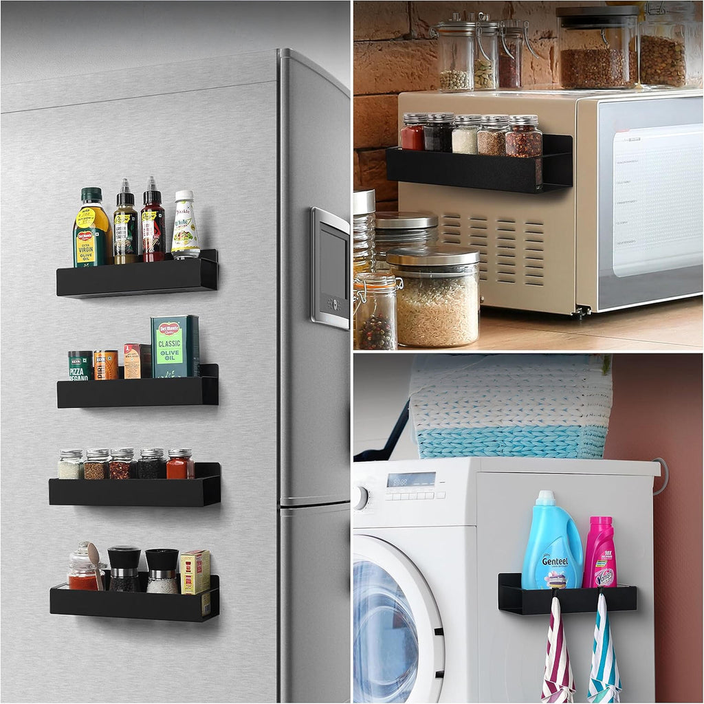 Magnetic Shelf for Refrigerator, Washing Machine, Spices, Hooks Kitchen Organizer 2 pcs