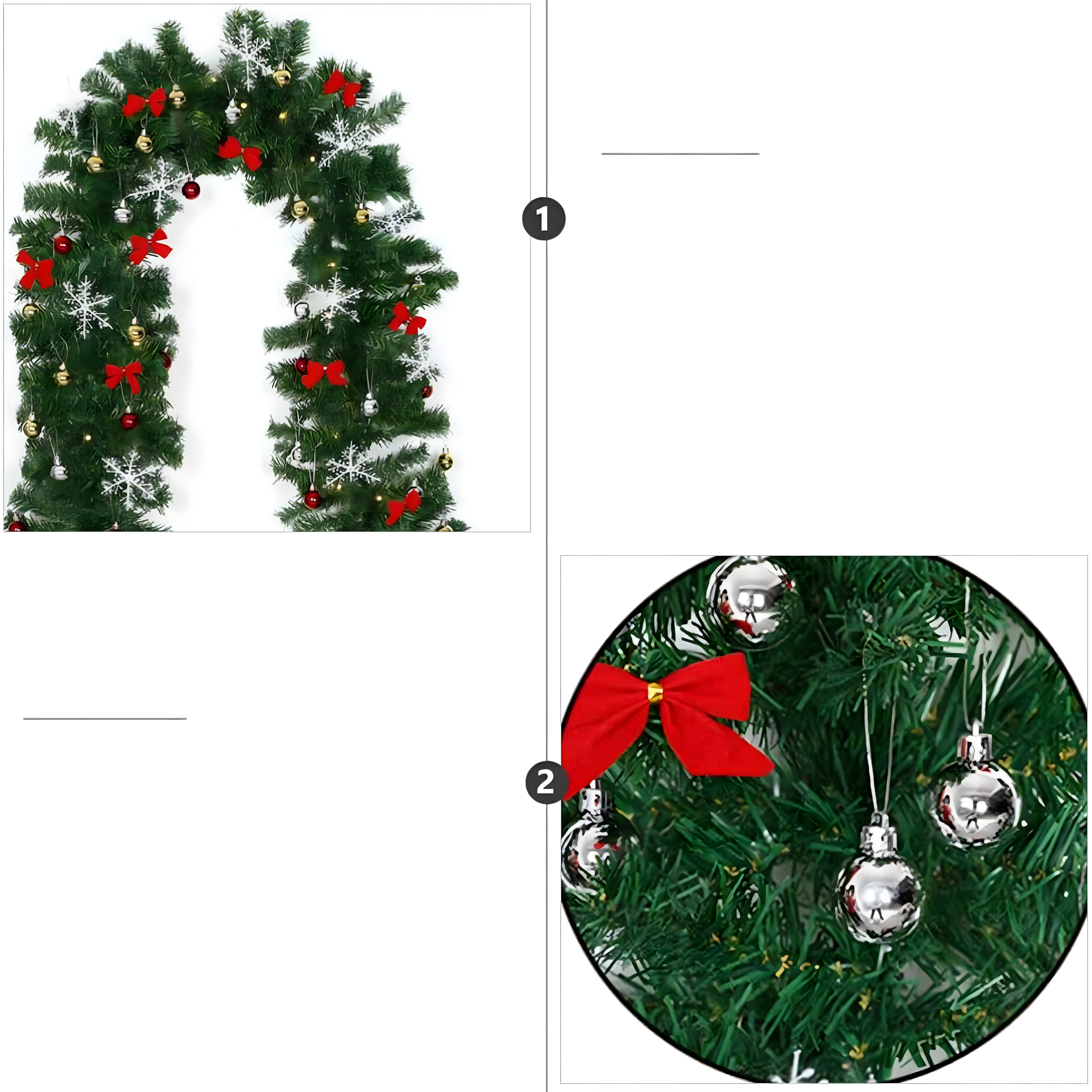 Jõulupuu valguskett, LED-kett, kamin, 2.7 m, jõulukuulid