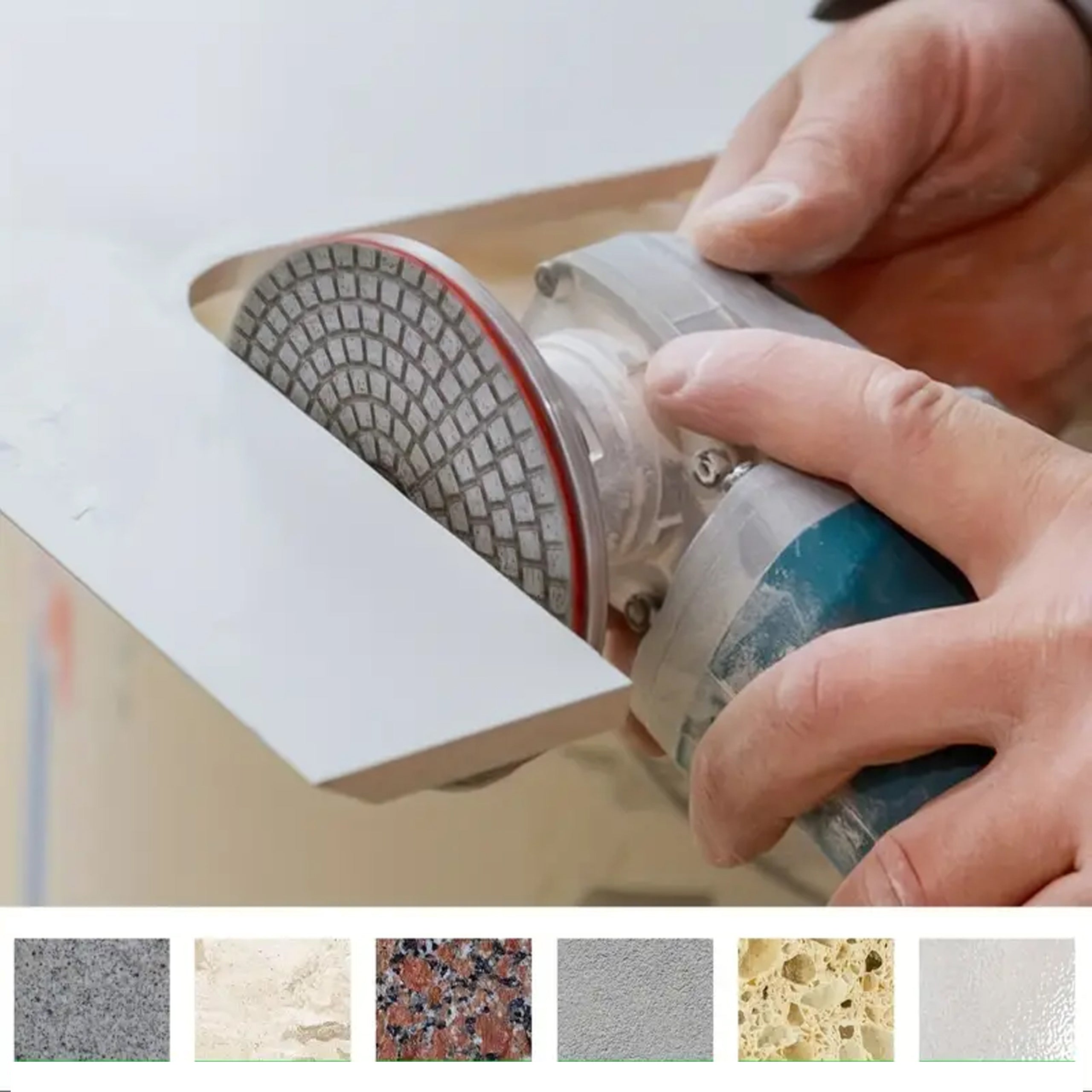 10x Diamond Polishing Disc 80mm for Grinding Porcelain Tiles with Velcro 300