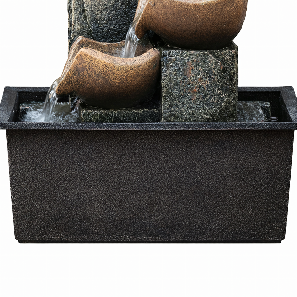 Dekoratiivne lauapealne aiapurskkaev LED-valgustusega 24x24x21 cm