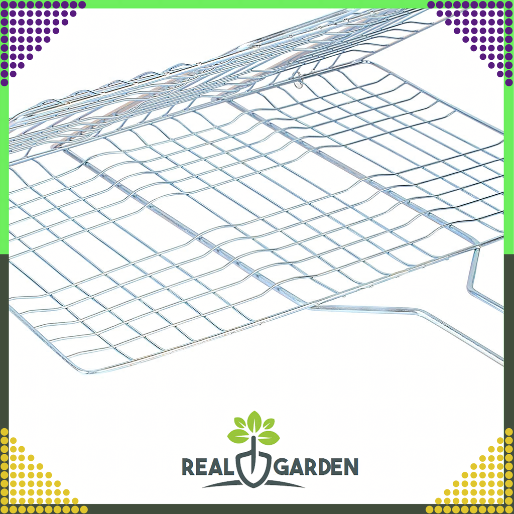 Foldable Grilling Rack for Baking Lockable Metal Grid 34x58 cm