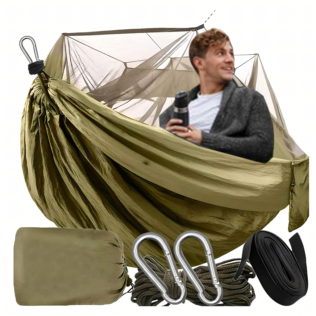Hammock with Mosquito Net Tourist Survival Picnic Deckchair Large up to 180 kg