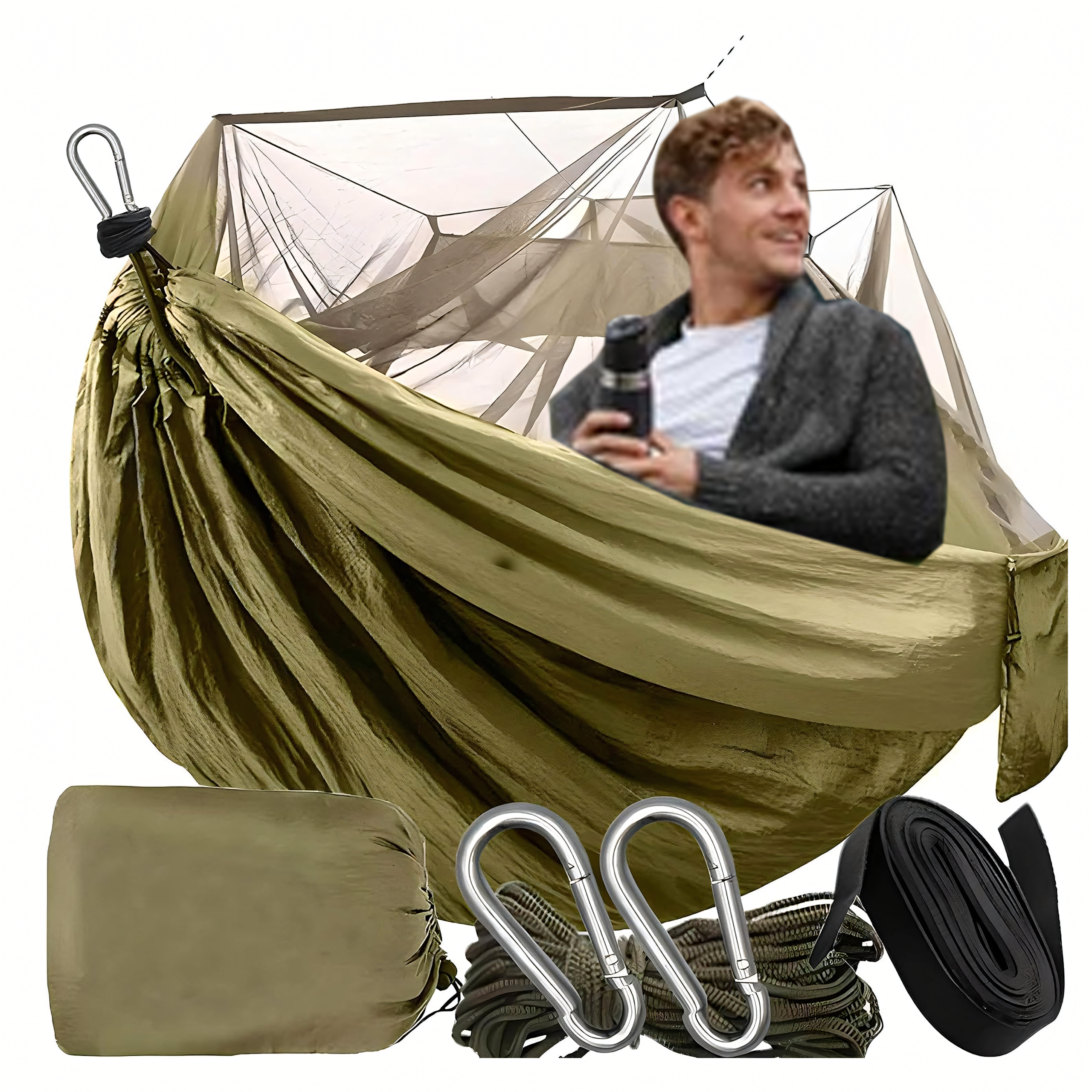 Hammock with Mosquito Net Tourist Survival Picnic Deckchair Large up to 180 kg