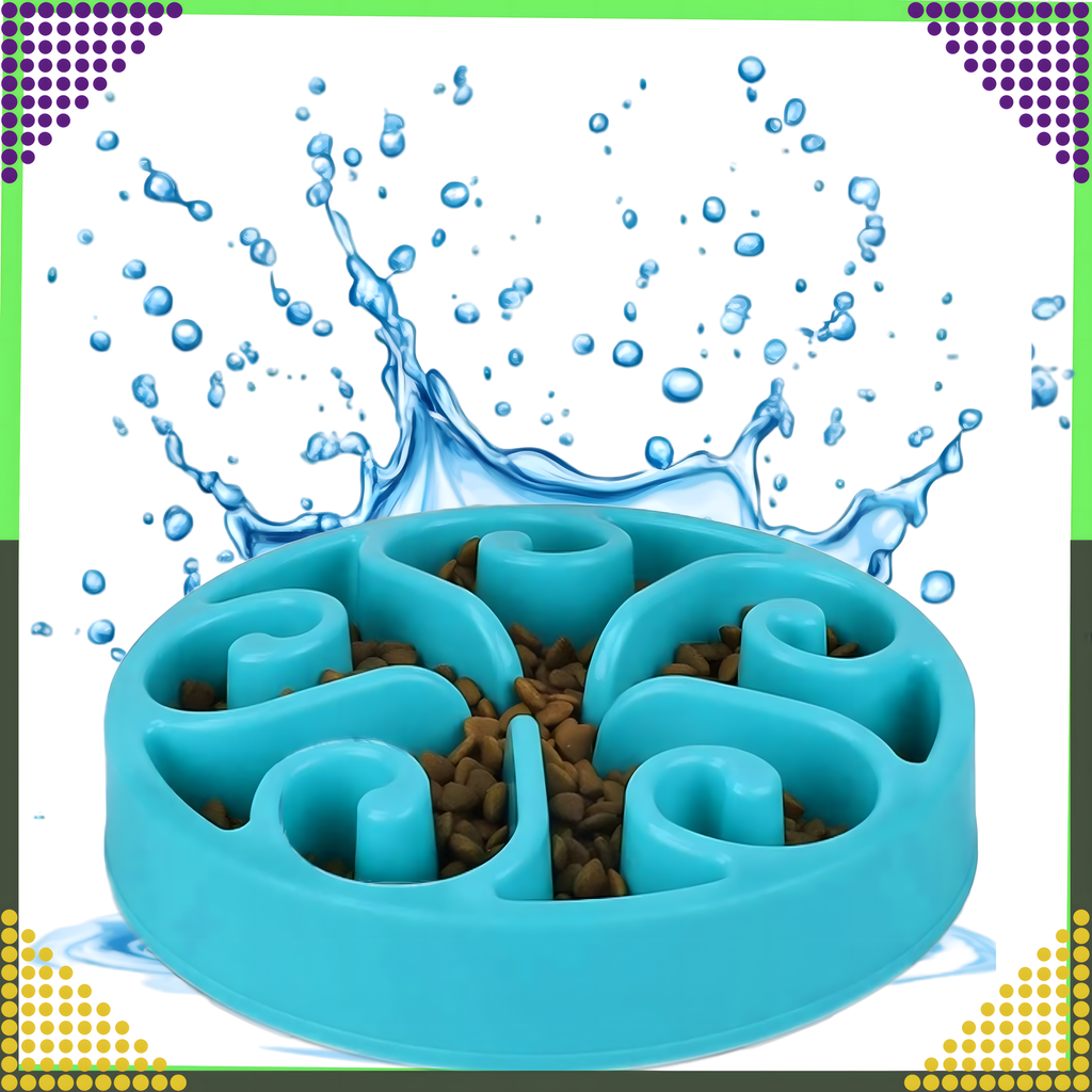 Toidu aeglustav kauss koerale, kassile ja teistele loomadele, suur, vaheseintega