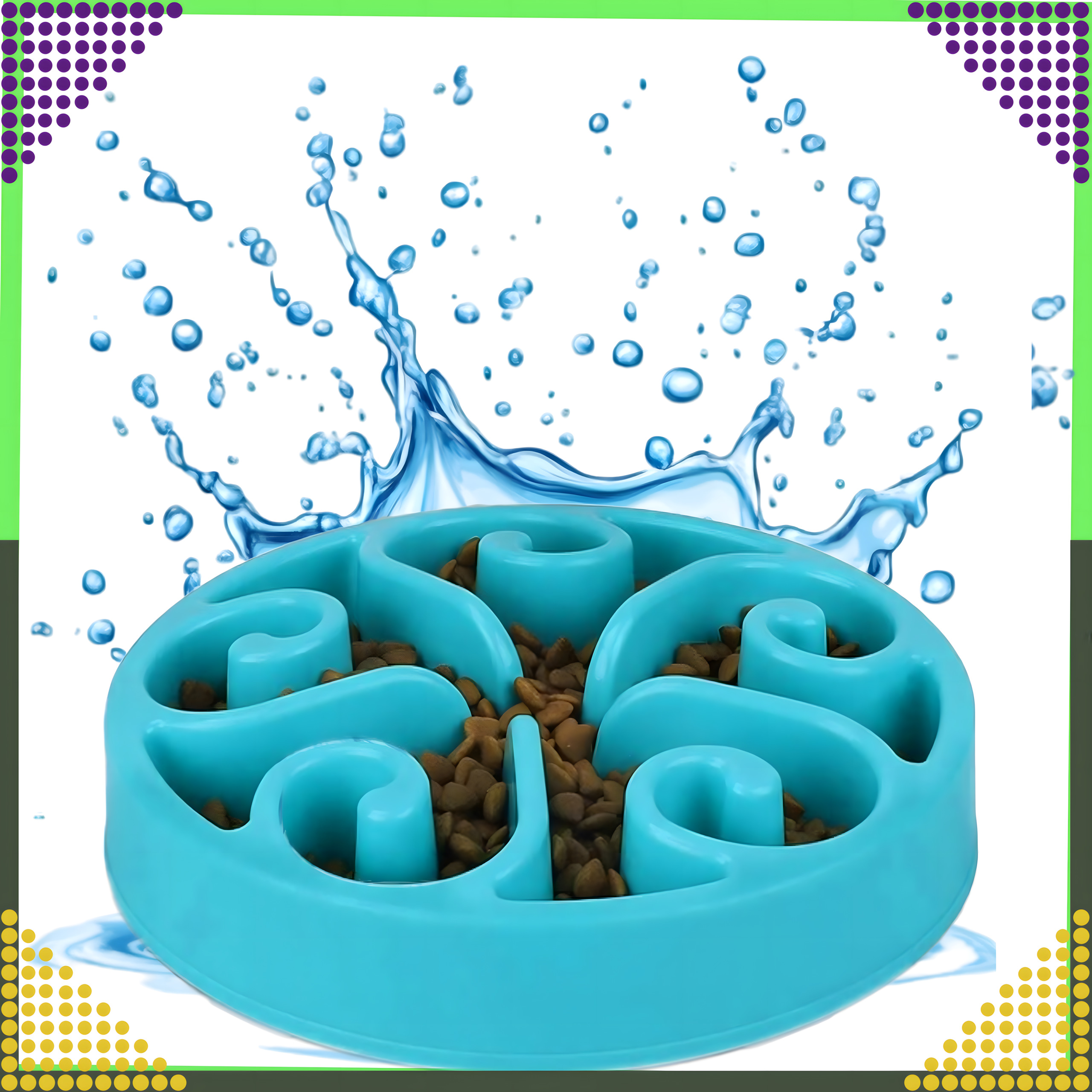 Toidu aeglustav kauss koerale, kassile ja teistele loomadele, suur, vaheseintega