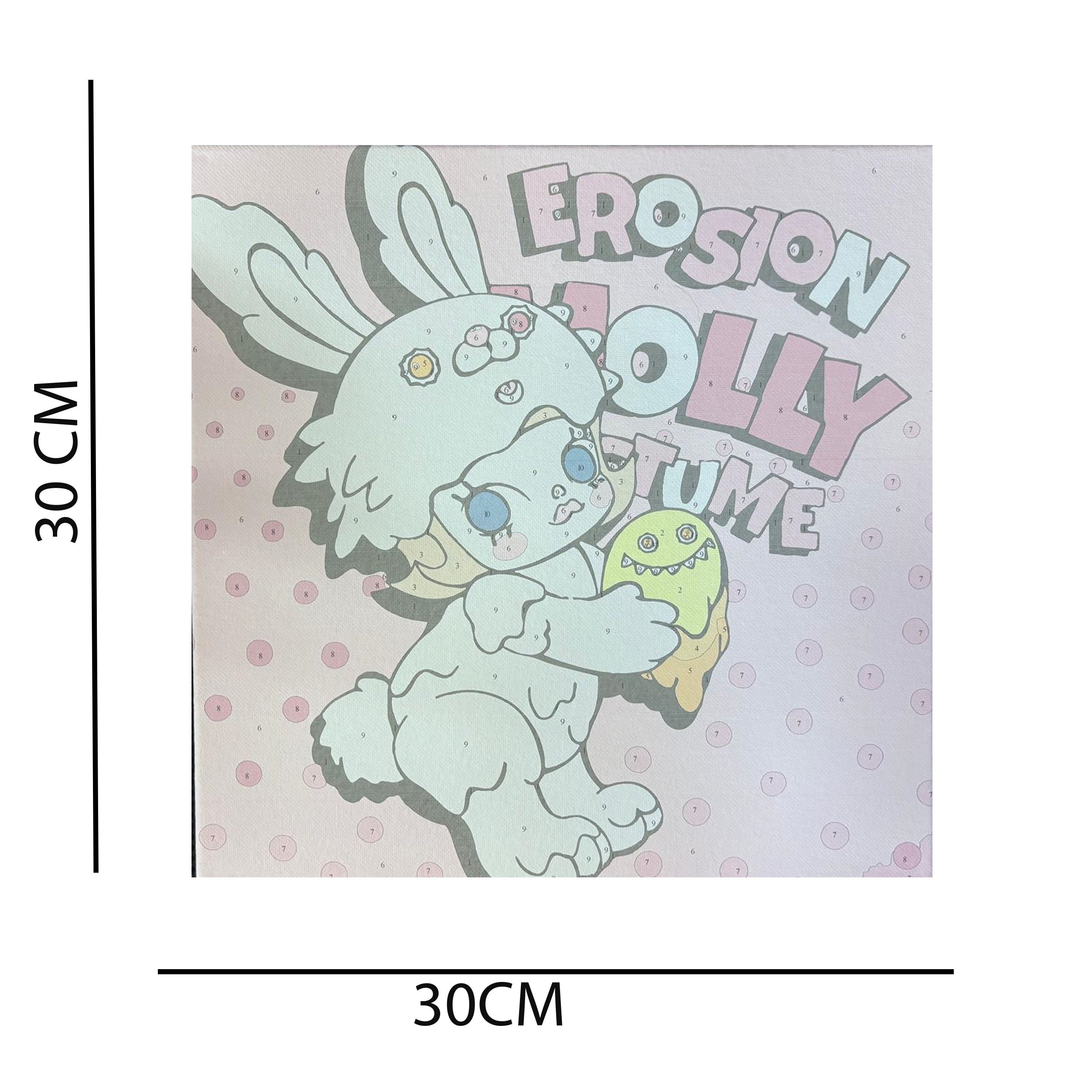 Numbrite järgi värvimise pilt raamiga ja pintslite komplekt 30x30 lastele