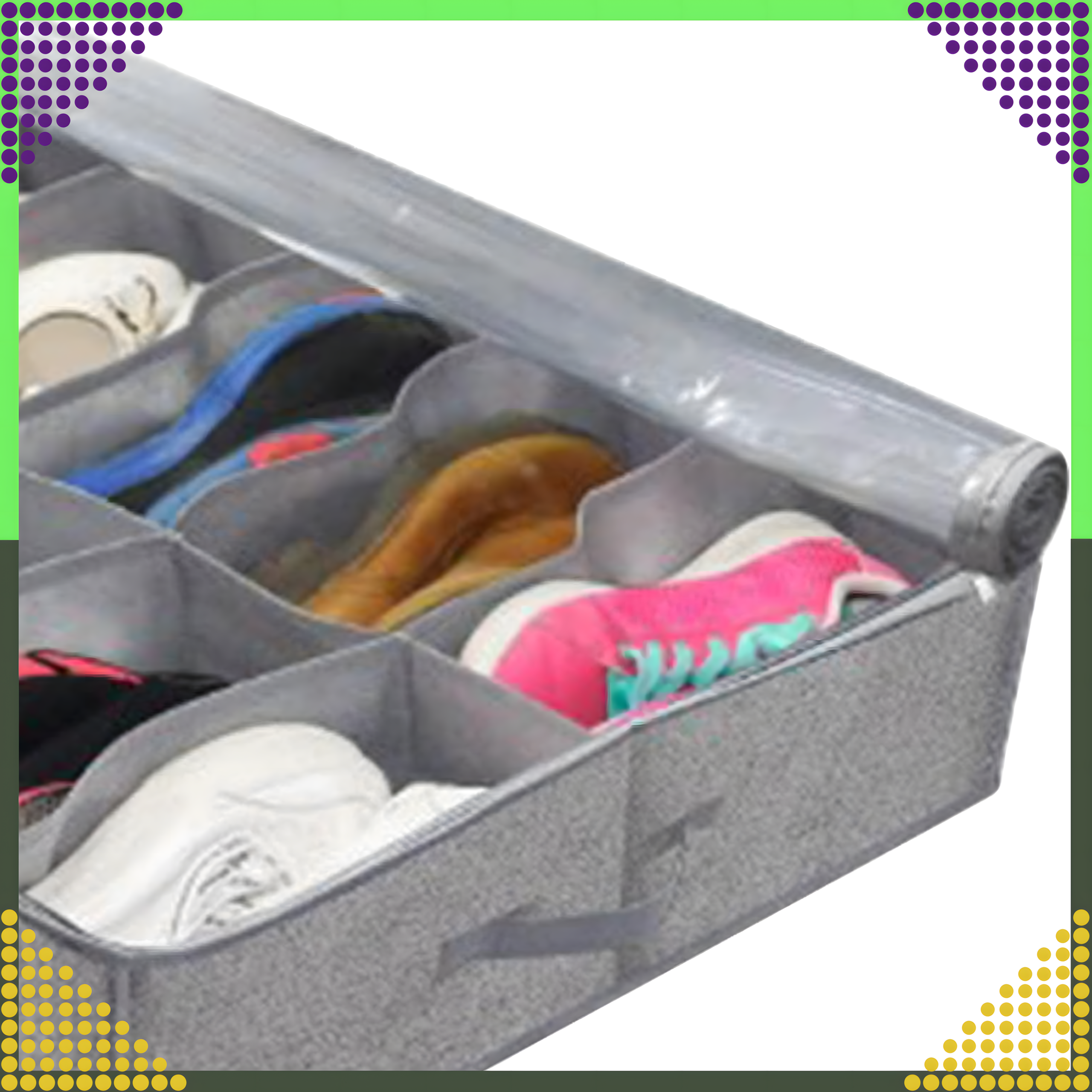 Organizer for Shoes Under Bed Foldable Clothes Box for Wardrobe with Zipper