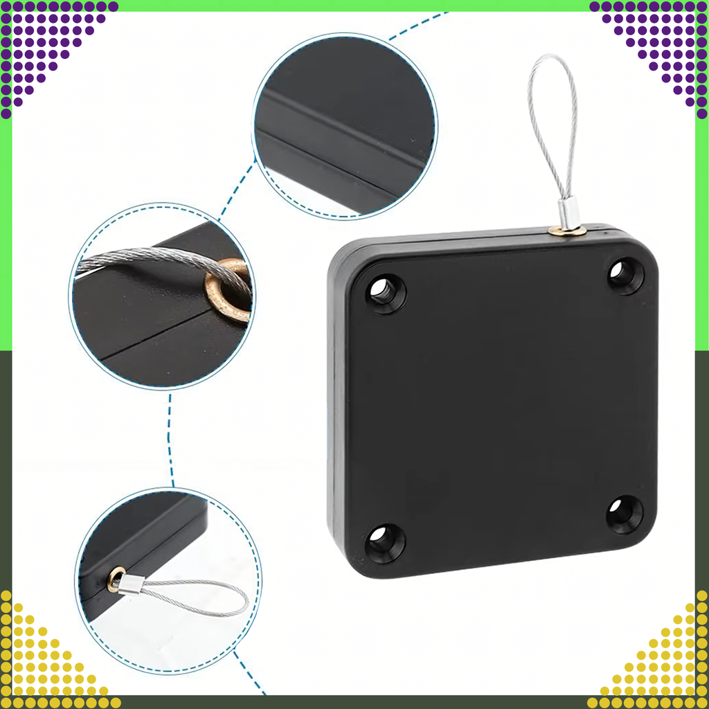 Self-Adhesive Retractable Door Closer with Steel Cable 800g 1.2m