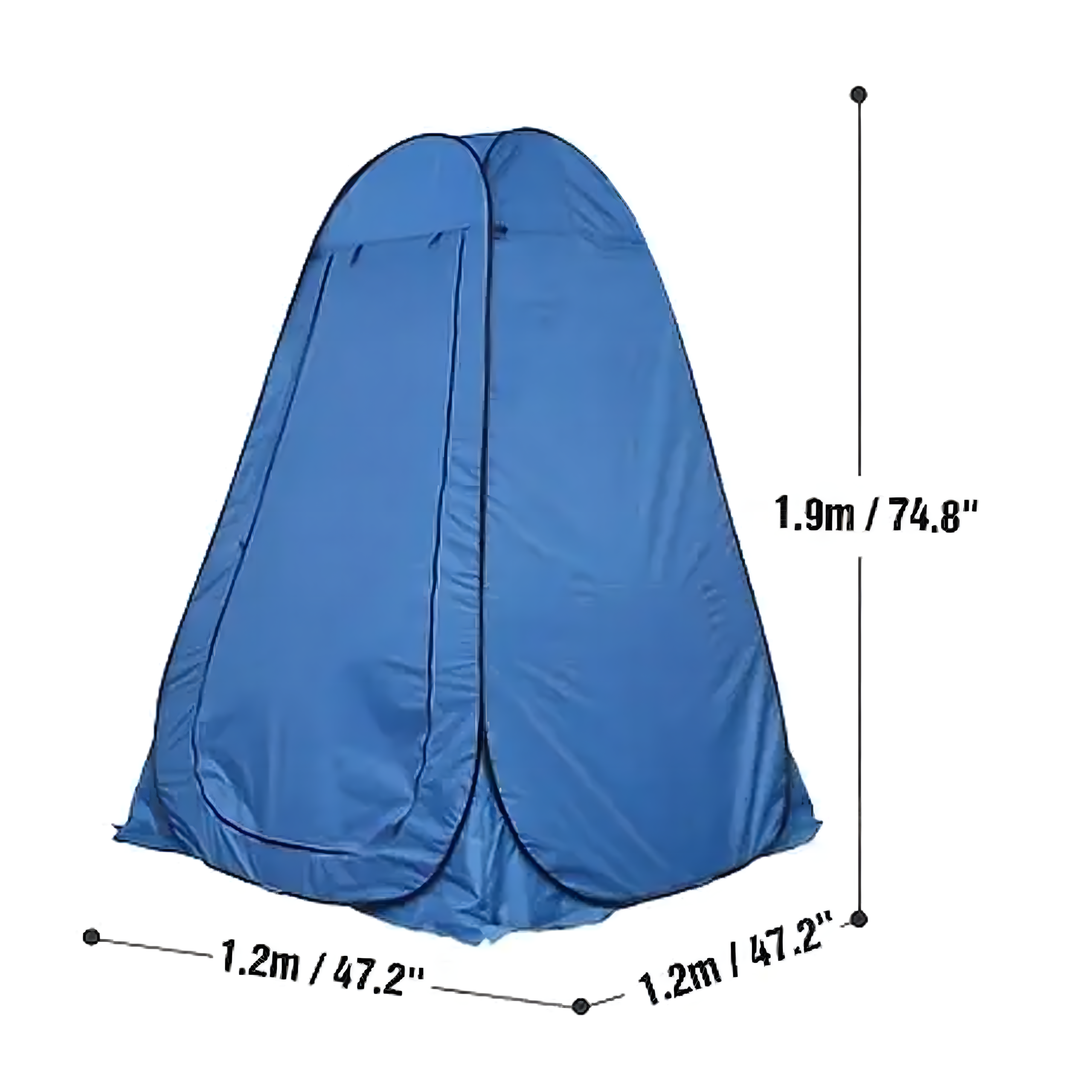 Kokkupandav rannatelk riietusruum dušš tualett turisti WC