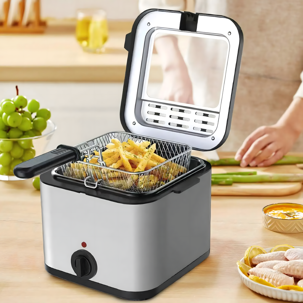 96x Traditional Oil Fryer 2.5L for Fries and Fish, Powerful 1000W