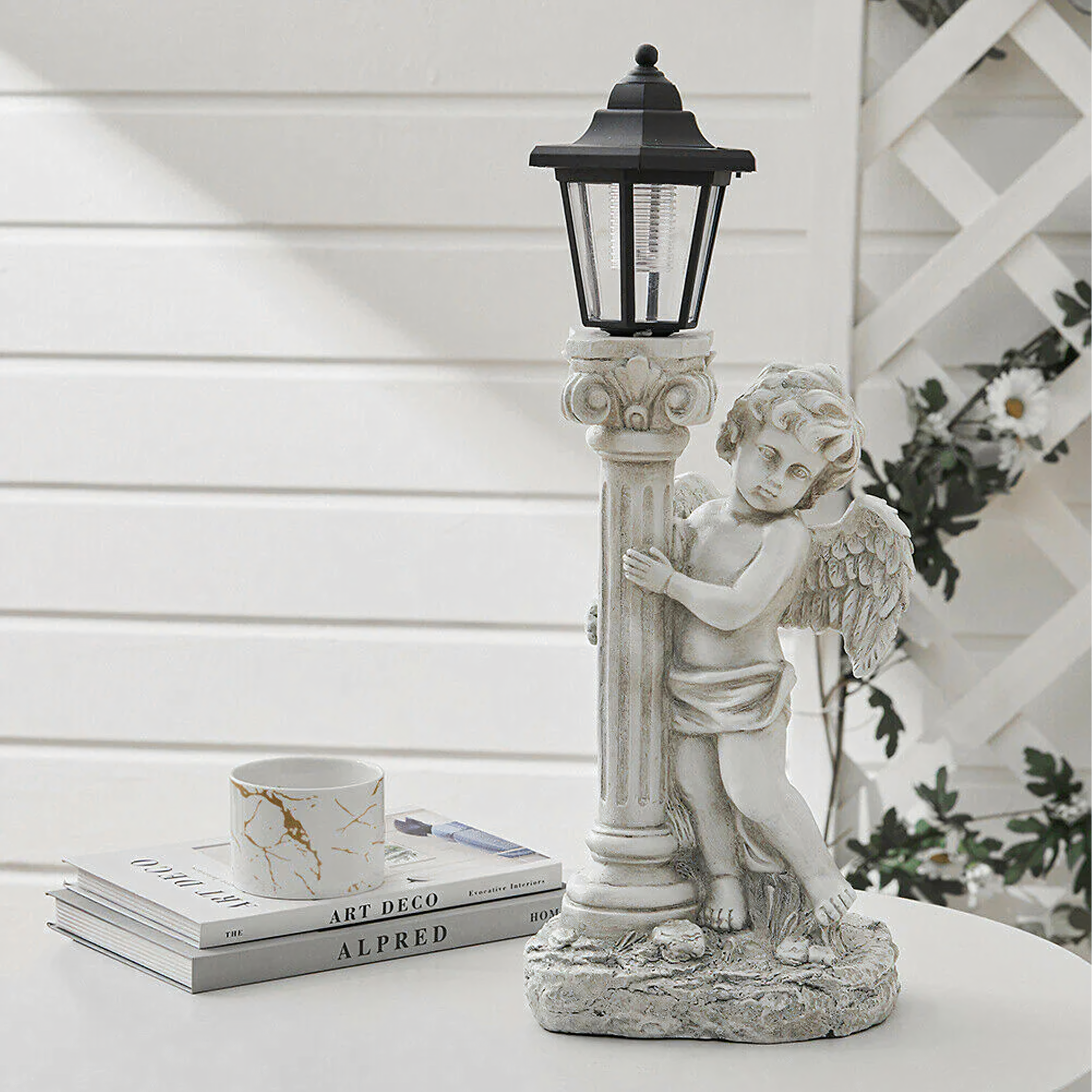 96x Solar LED Angel Figurine Candle Holder Decoration 49cm