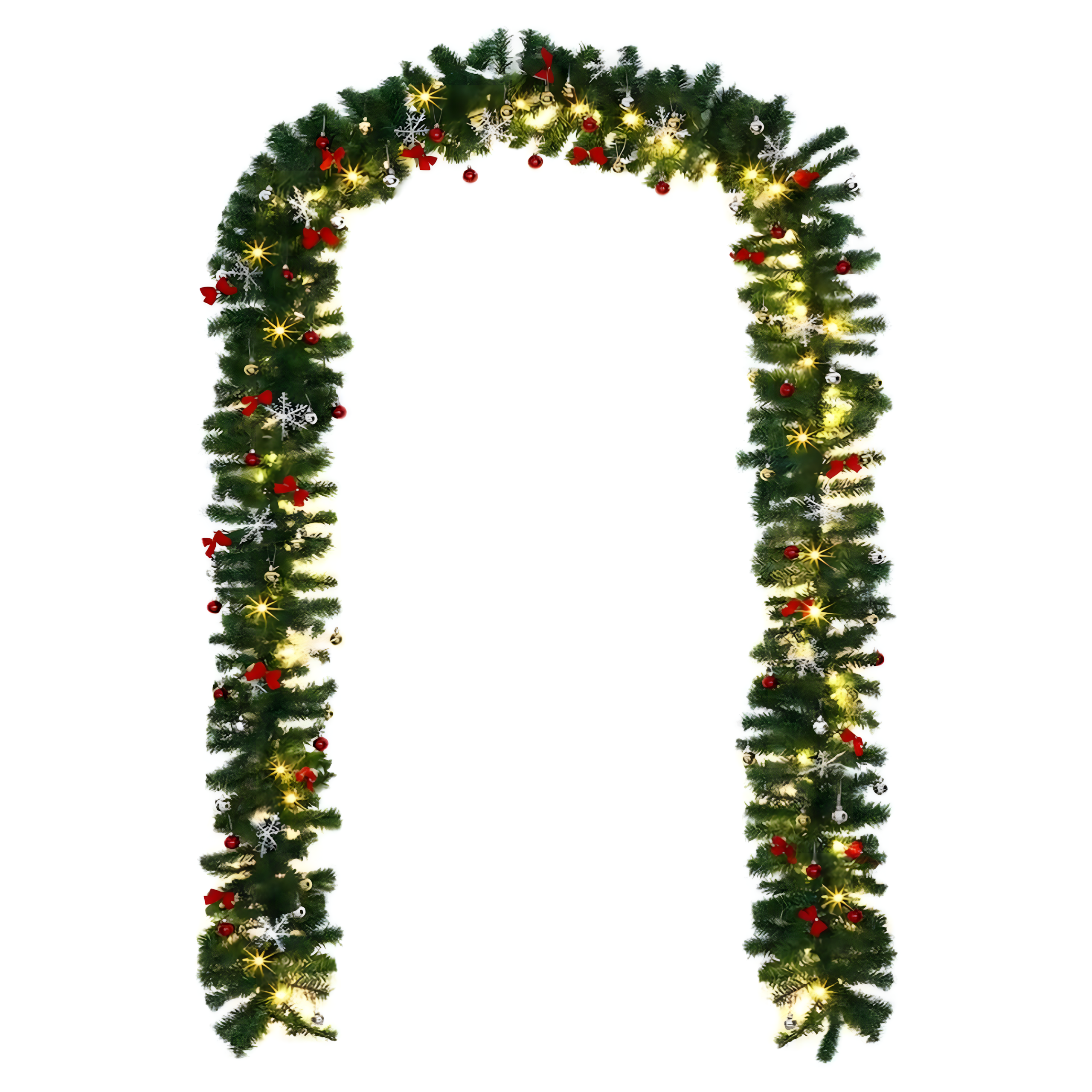 Jõulupuu valguskett, LED-kett, kamin, 2.7 m, jõulukuulid