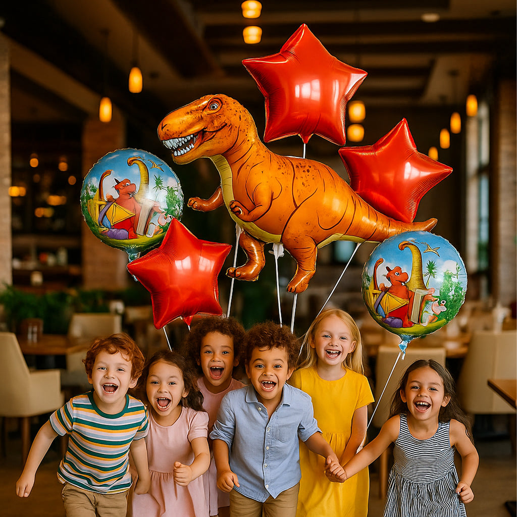 Dinosauruste sünnipäevalõhupallide komplekt sünnipäevadeks ja sünnipäevapidudeks 5 tk