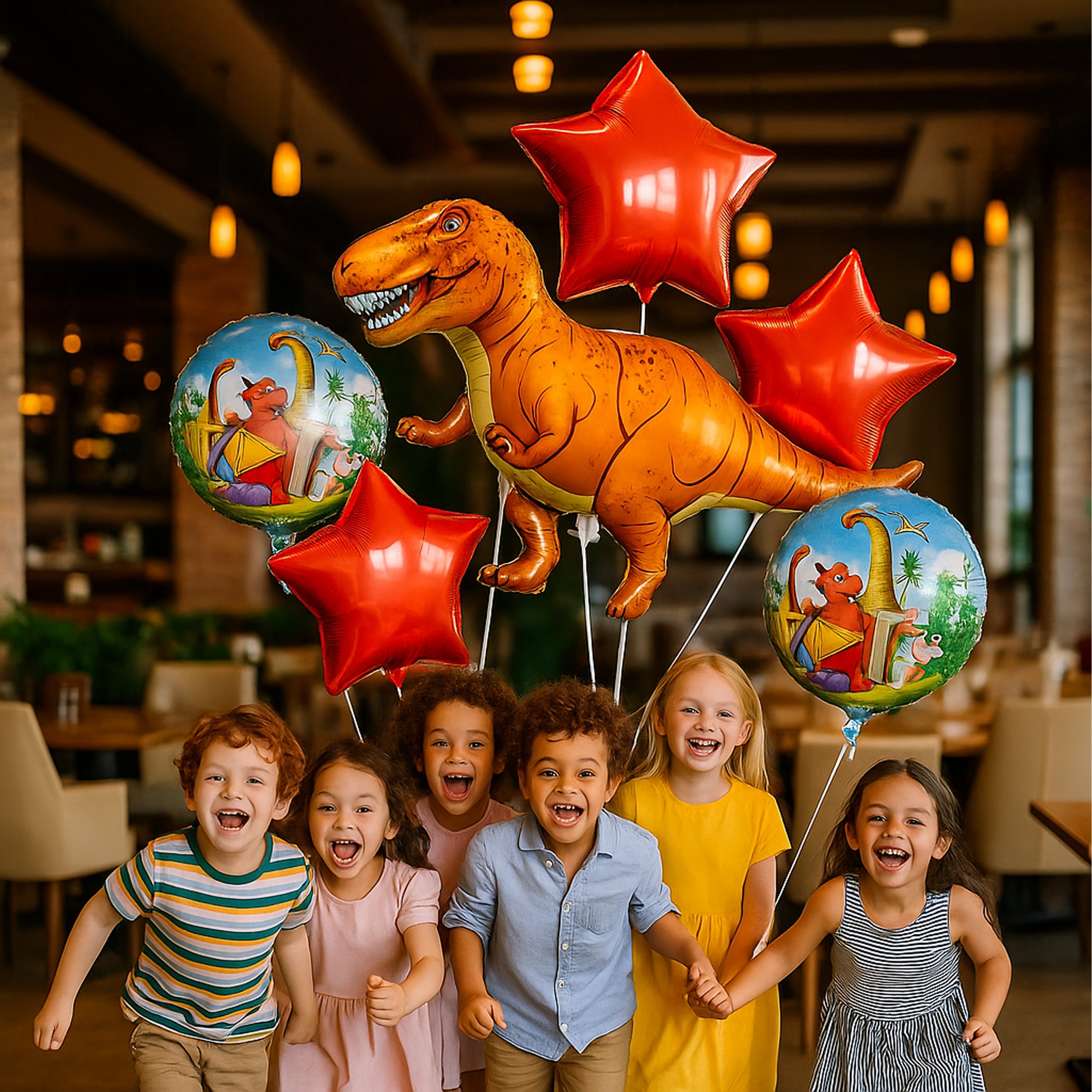 Dinosauruste sünnipäevalõhupallide komplekt sünnipäevadeks ja sünnipäevapidudeks 5 tk