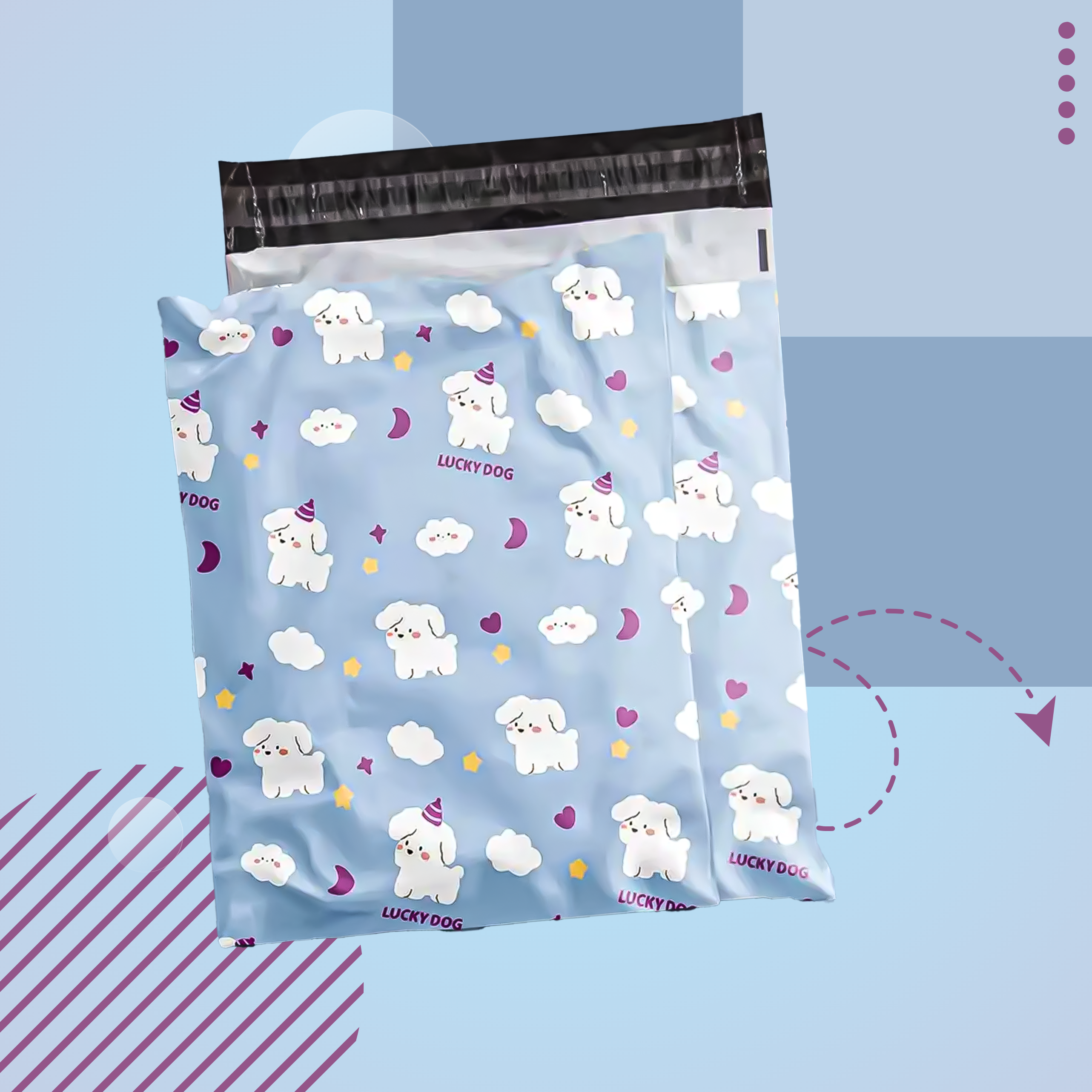 Tugevad kullerisaatekotid 255x370 mm Lucky Dog 50 tk