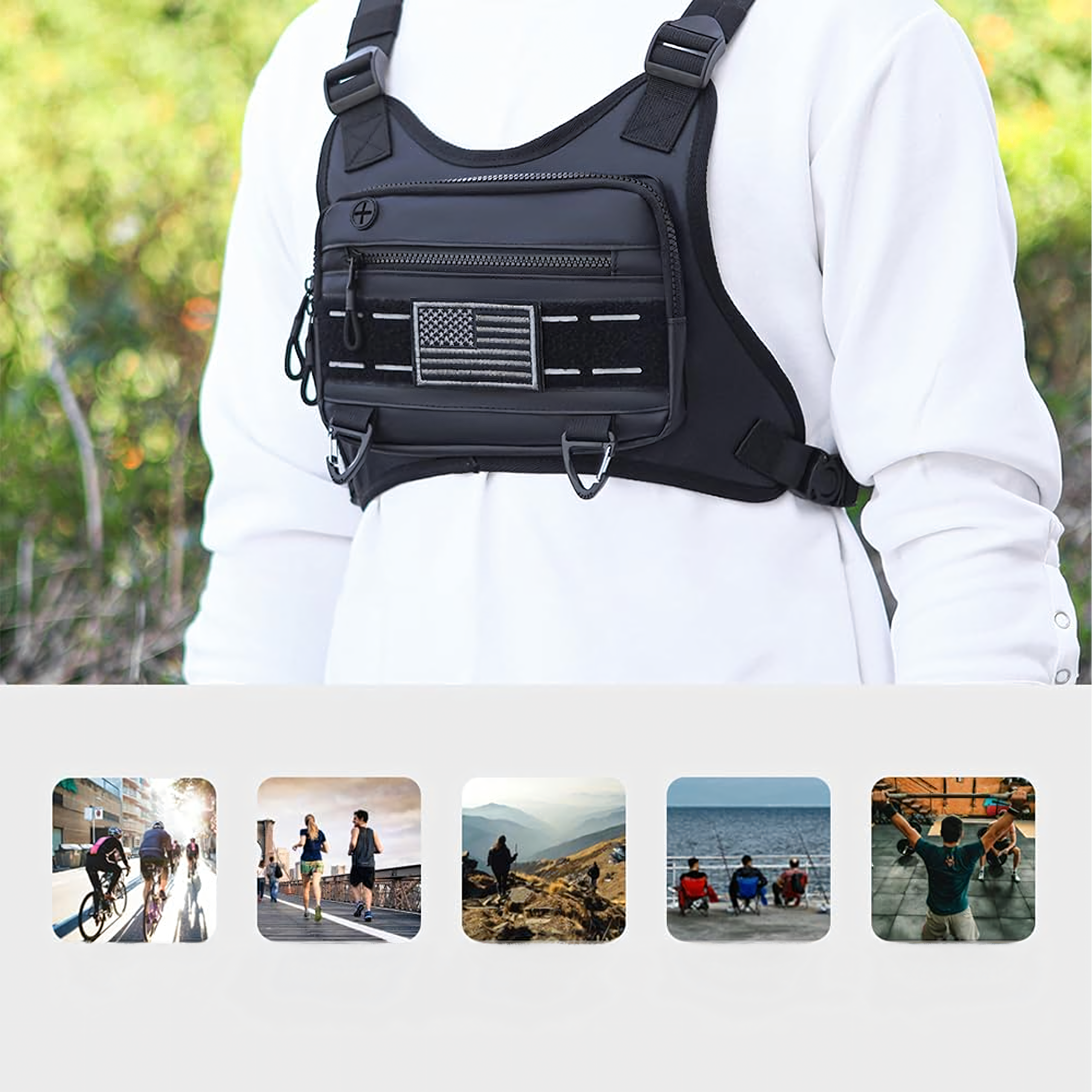 Taktikaline spordirinnakott jooksmiseks, varguskindel