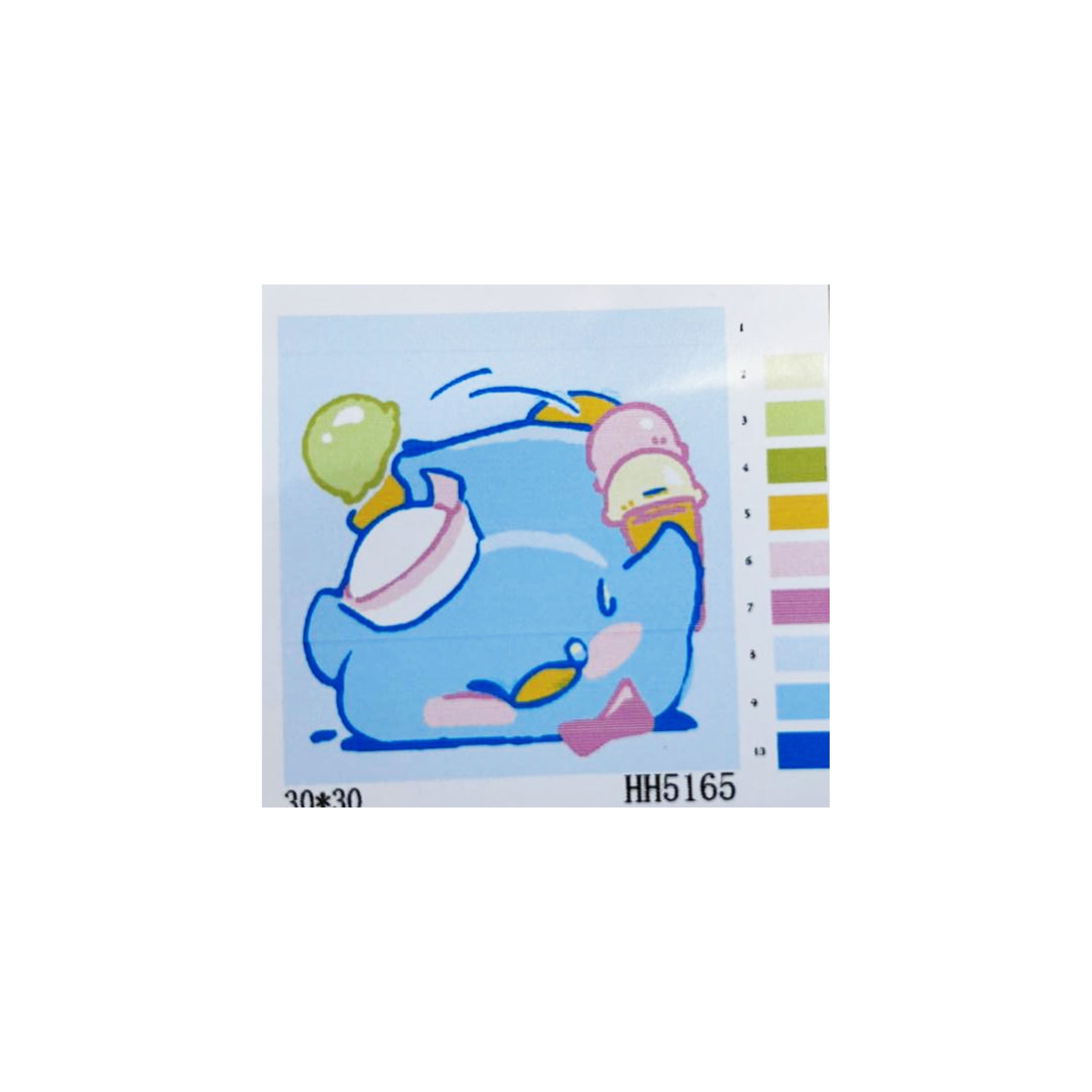 Numbrite järgi värvimise pilt raamiga ja pintslite komplekt 30x30 lastele