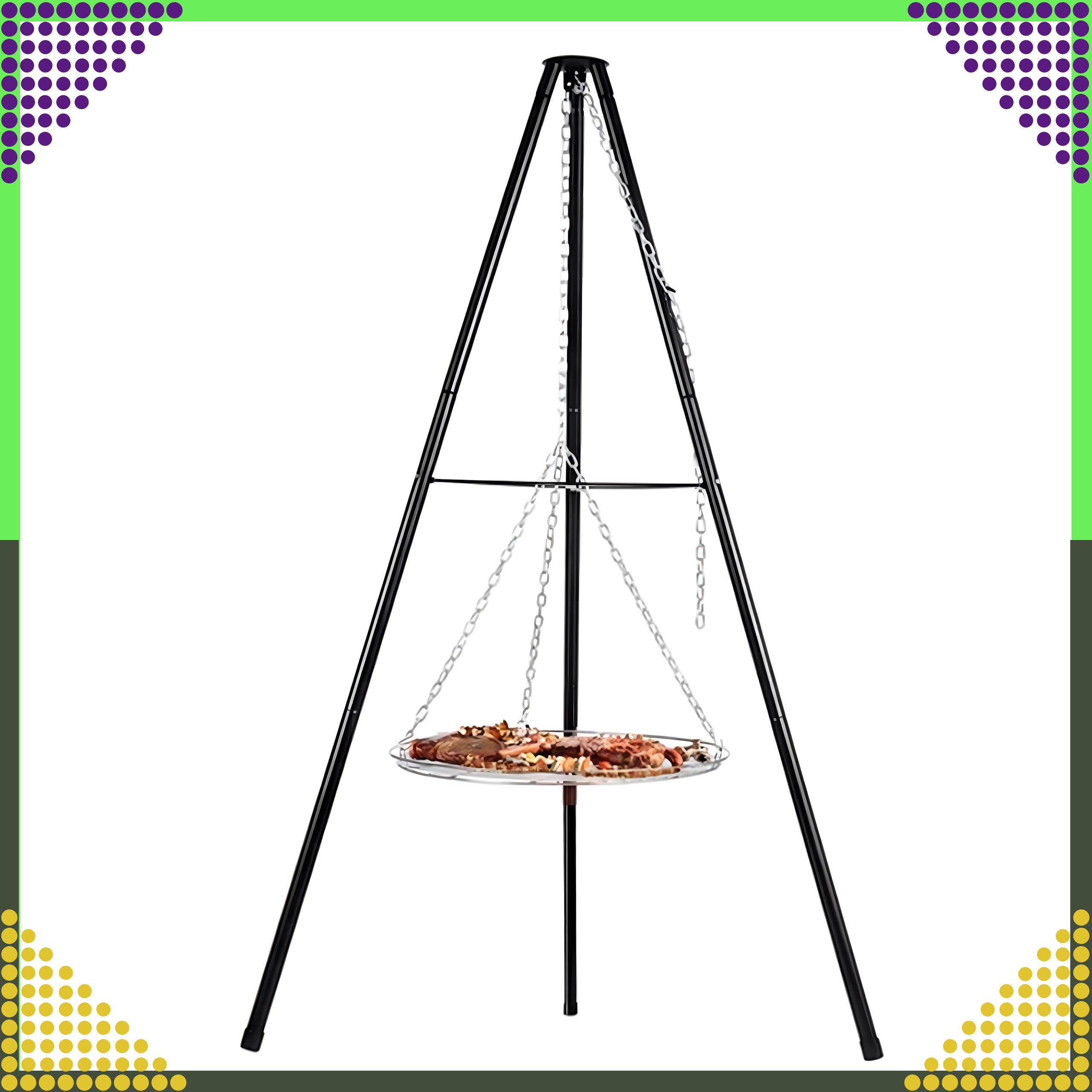 Fireplace Tripod Fire Grill Garden Hanging Large Fire Grate