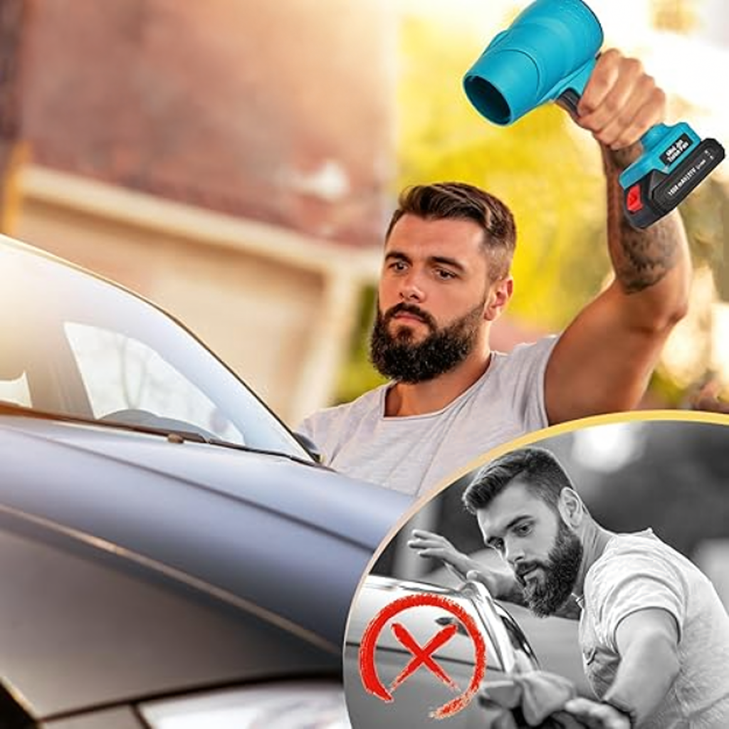 Juhtmevaba 400W käsipuhur lehtede, tolmu ja lume jaoks, 2 akuga 2x