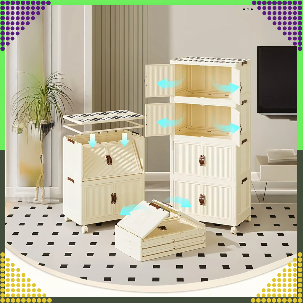 Cabinet Storage Shelf Plastic Organizer Foldable Storage Box