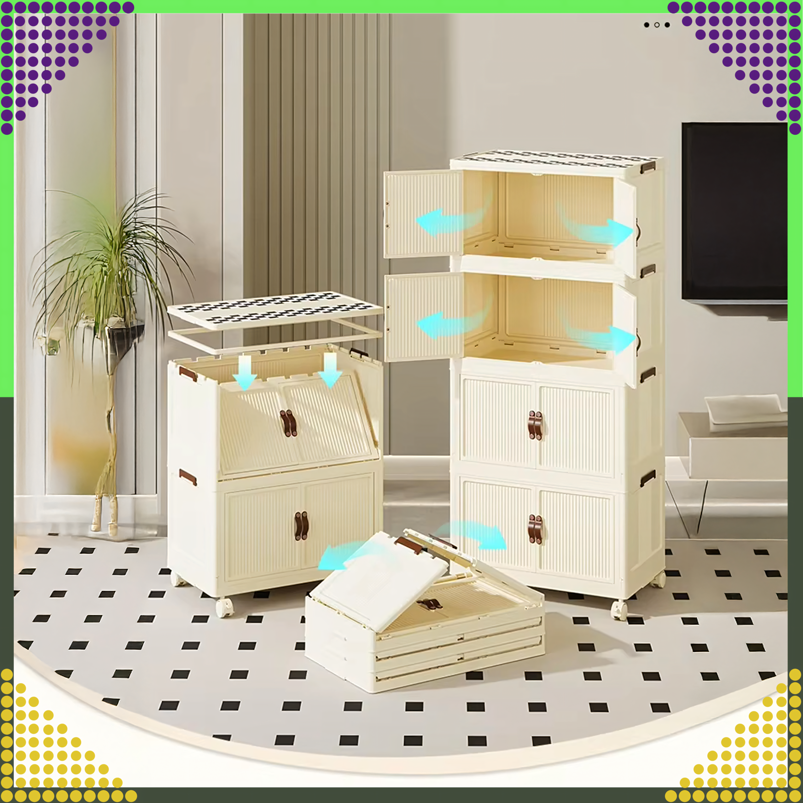 Cabinet Storage Shelf Plastic Organizer Foldable Storage Box
