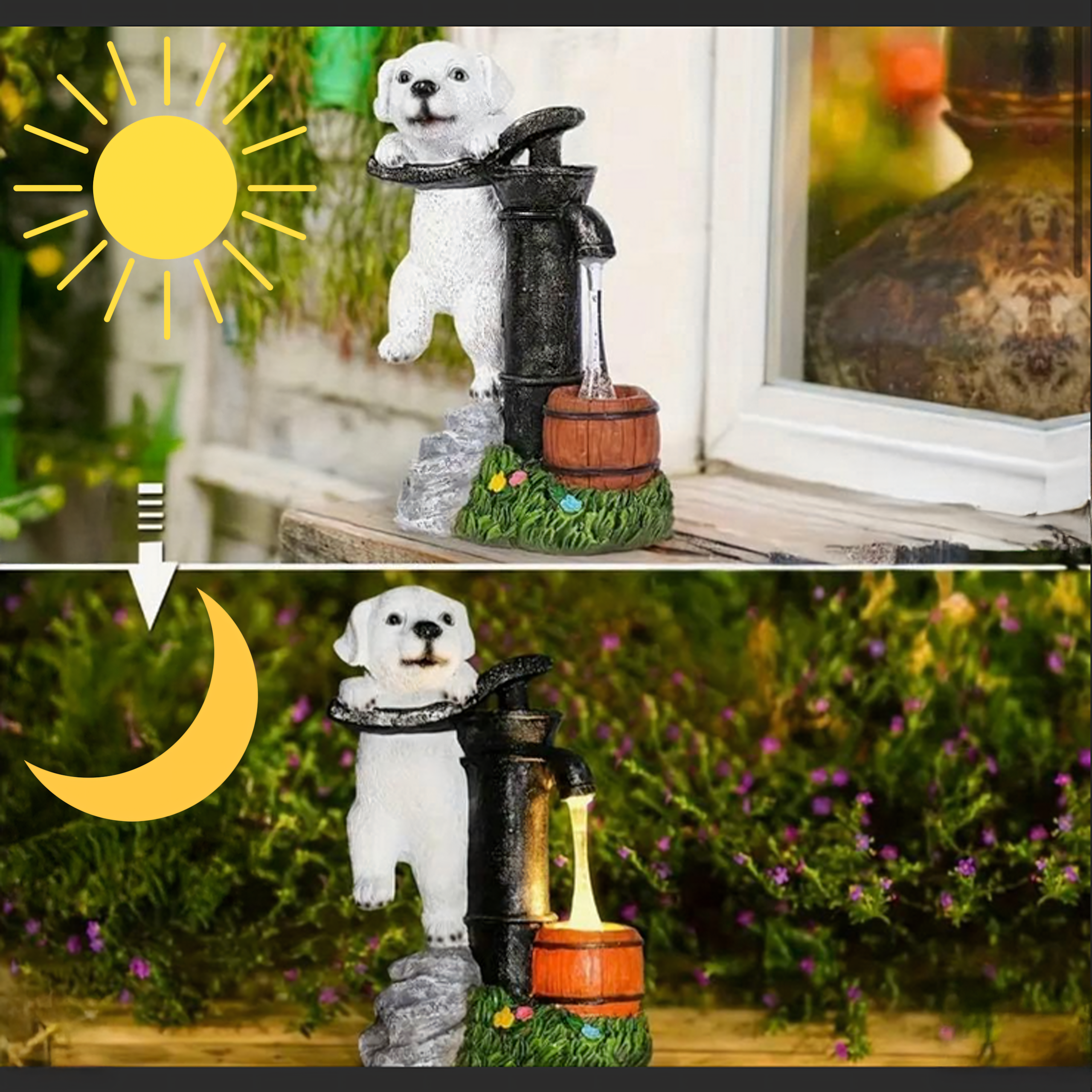 Decorative Solar Garden Lamp LED Puppy Dog