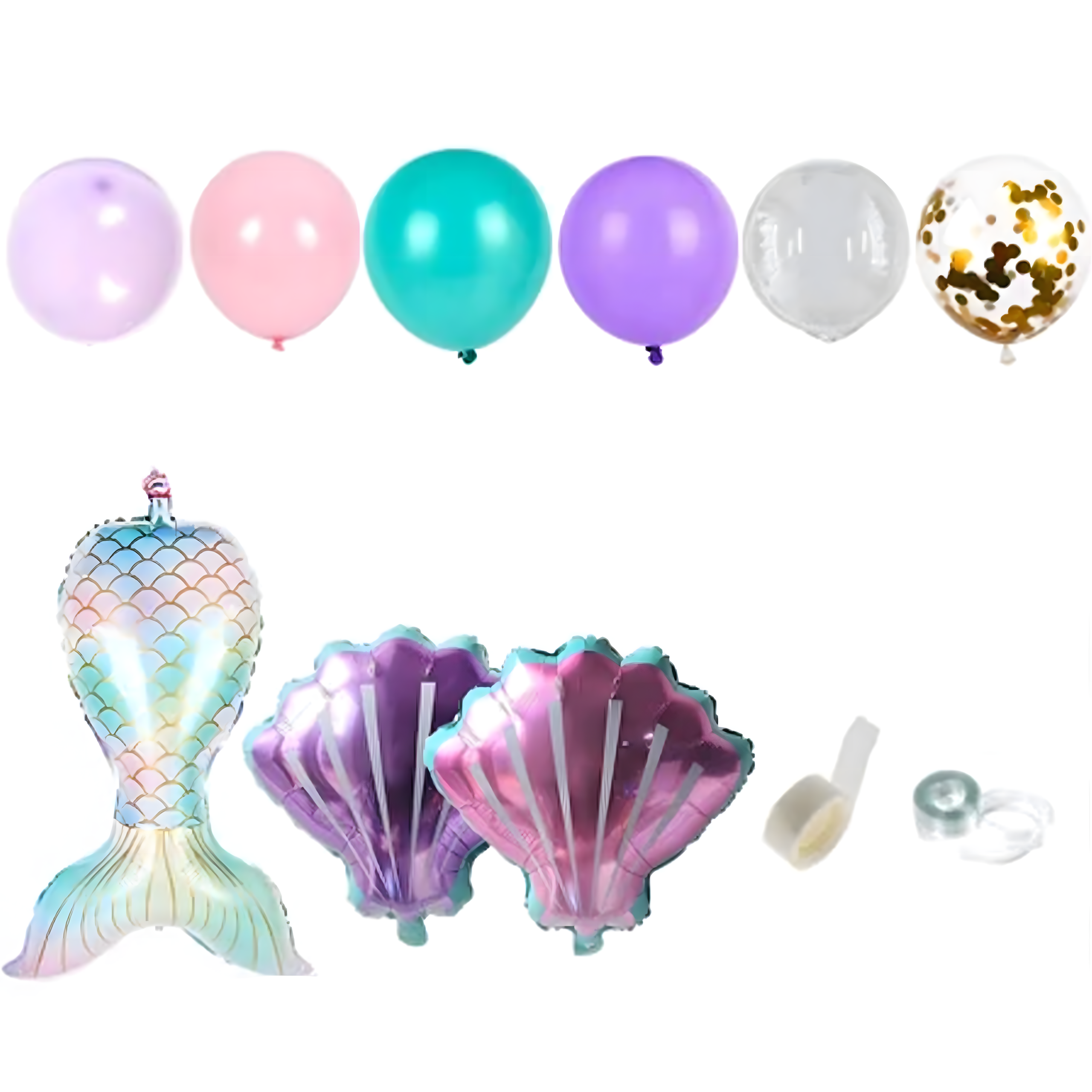 Õhupallikaare õhupallikomplekt, merineitsi sünnipäeva õhupallid, 97 tk