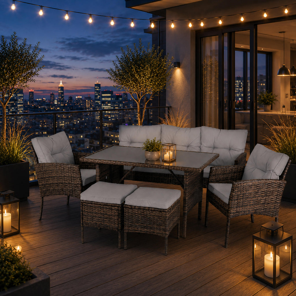 6-Piece Outdoor Rattan Furniture Set for Patio and Garden