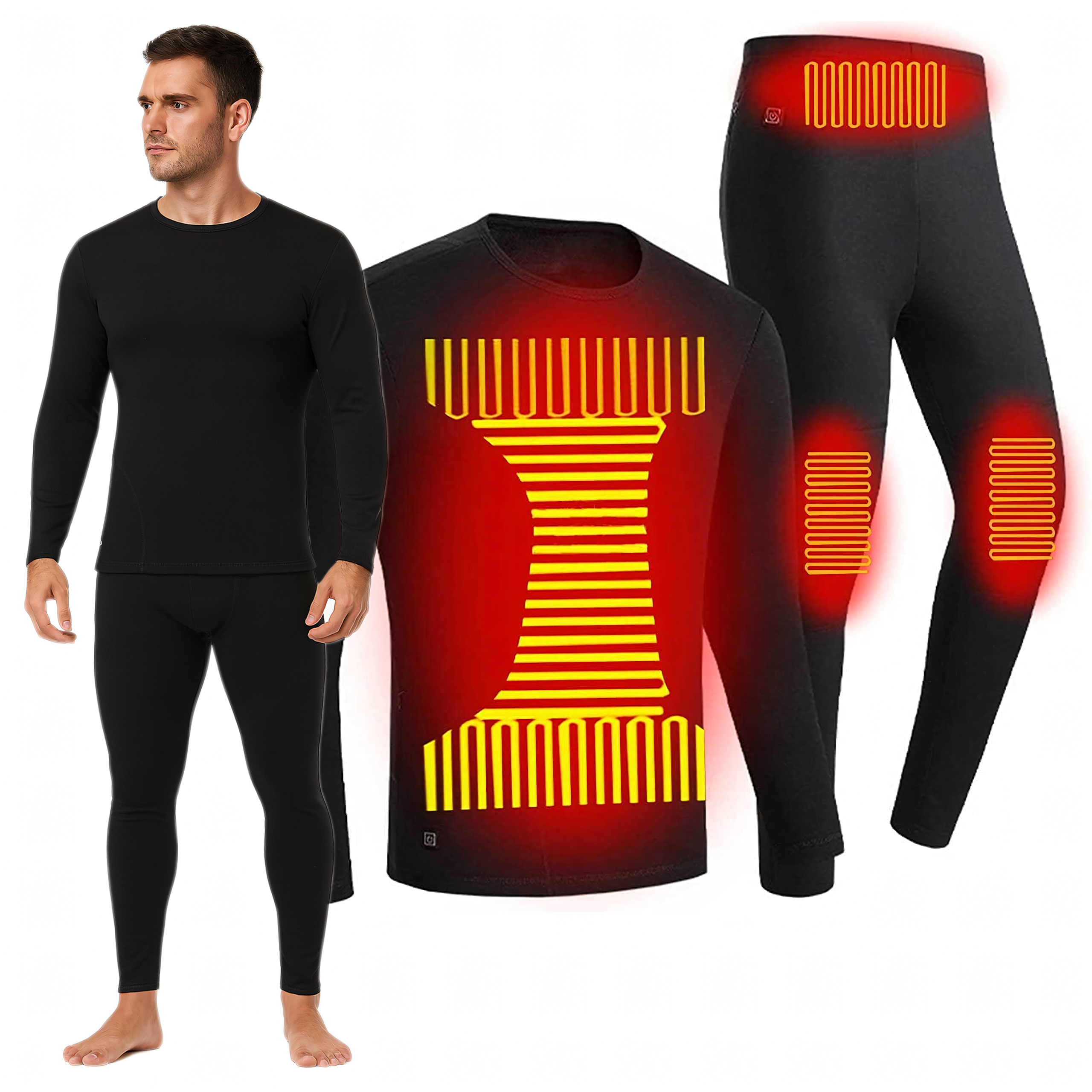 Termoaktiivne soojendav aluspesu, soojendusega termoriiete komplekt 4XL