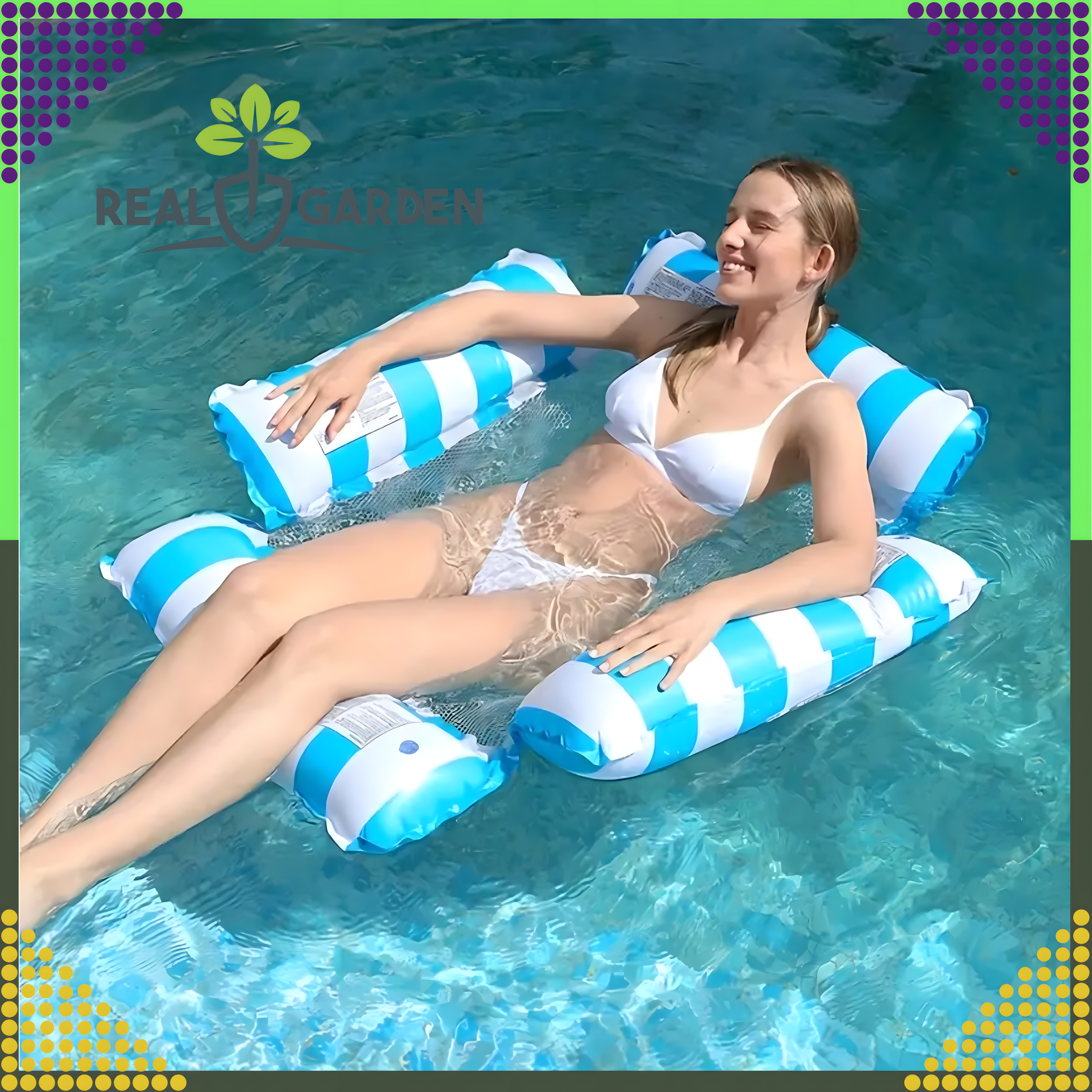 Veevõrkkiik, täispuhutav ujumismadrats, basseinitool, suur rannatool 123 x 120 cm