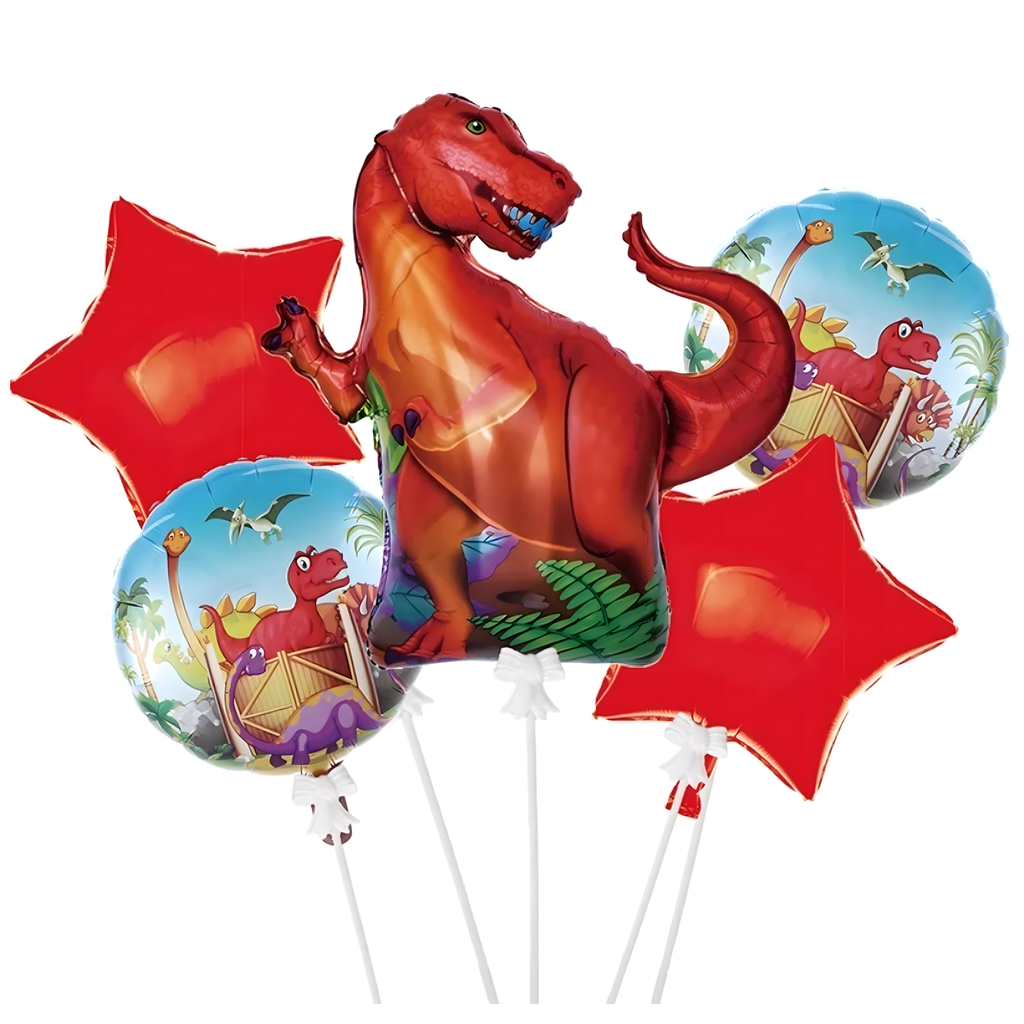 Dinosauruste sünnipäevalõhupallide komplekt sünnipäevadeks ja sünnipäevapidudeks 5 tk