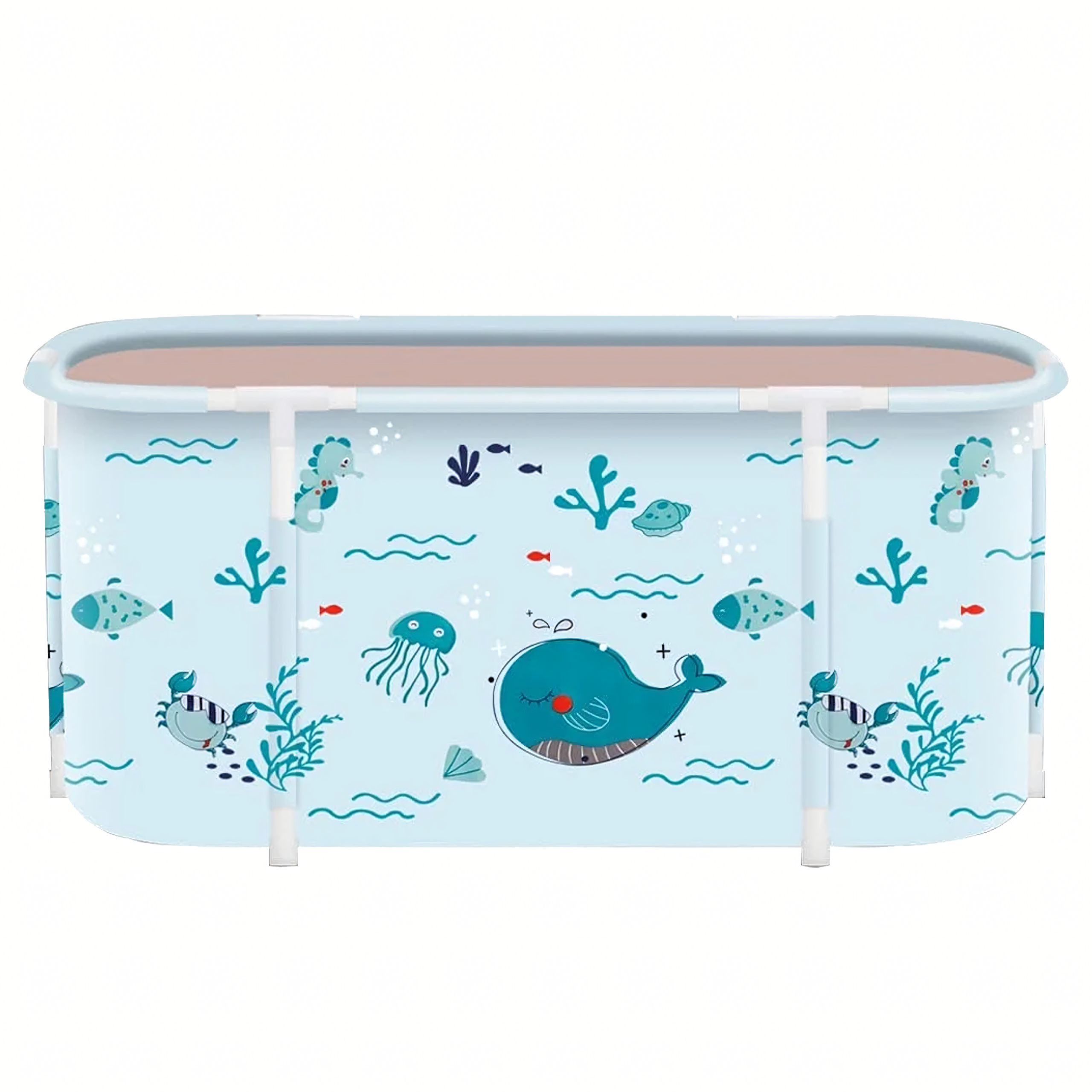 80x Foldable Portable Home Bathtub for Bathing and Swimming with Frame and Pillows