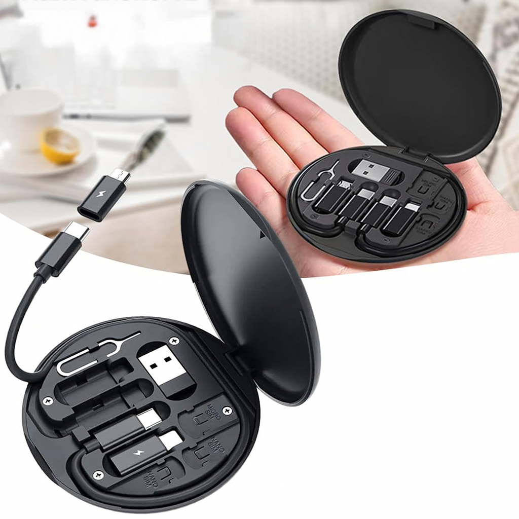 5in1 reisikorraldaja telefoni USB-C, Lightning, Micro USB-A adapterite jaoks