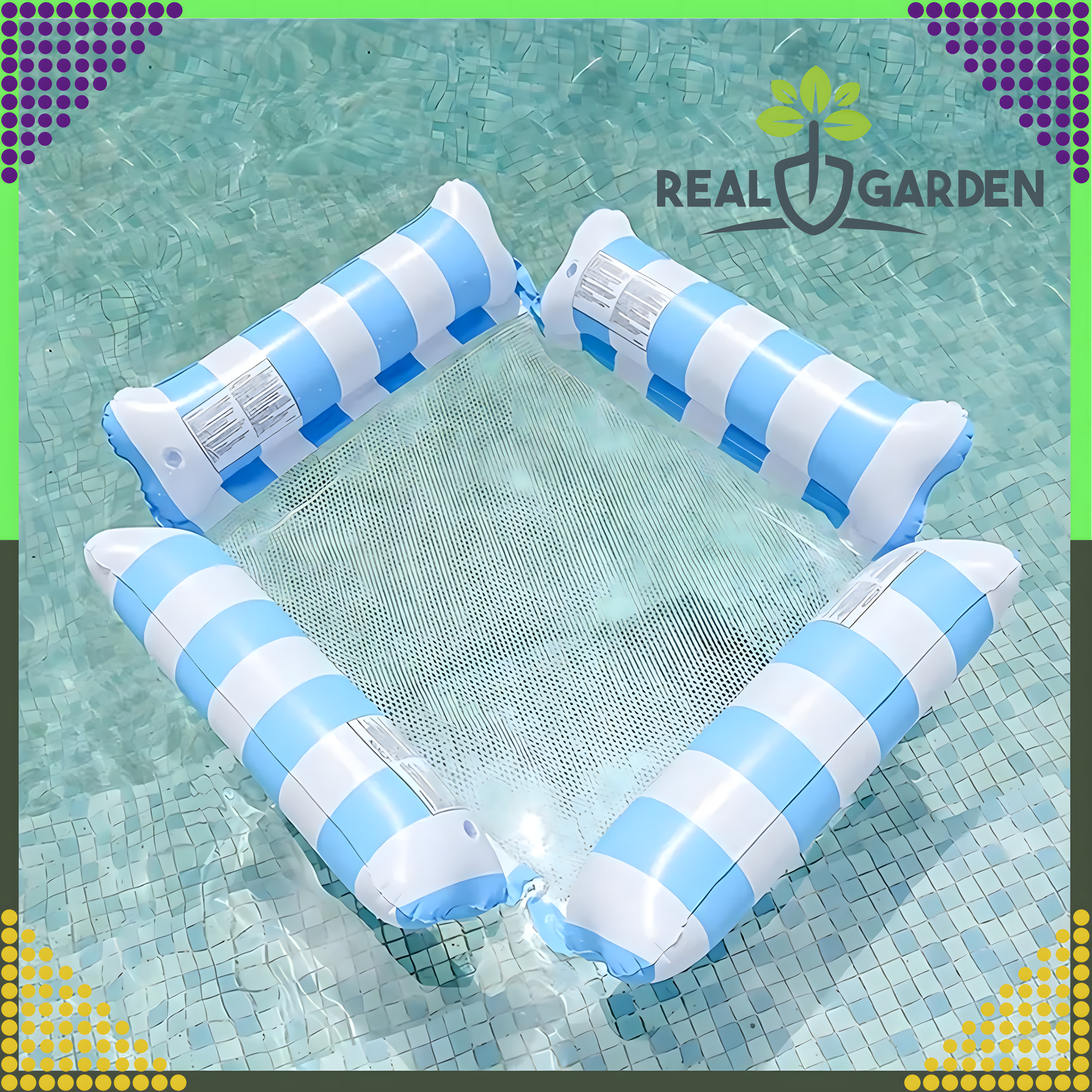 Veevõrkkiik, täispuhutav ujumismadrats, basseinitool, suur rannatool 123 x 120 cm