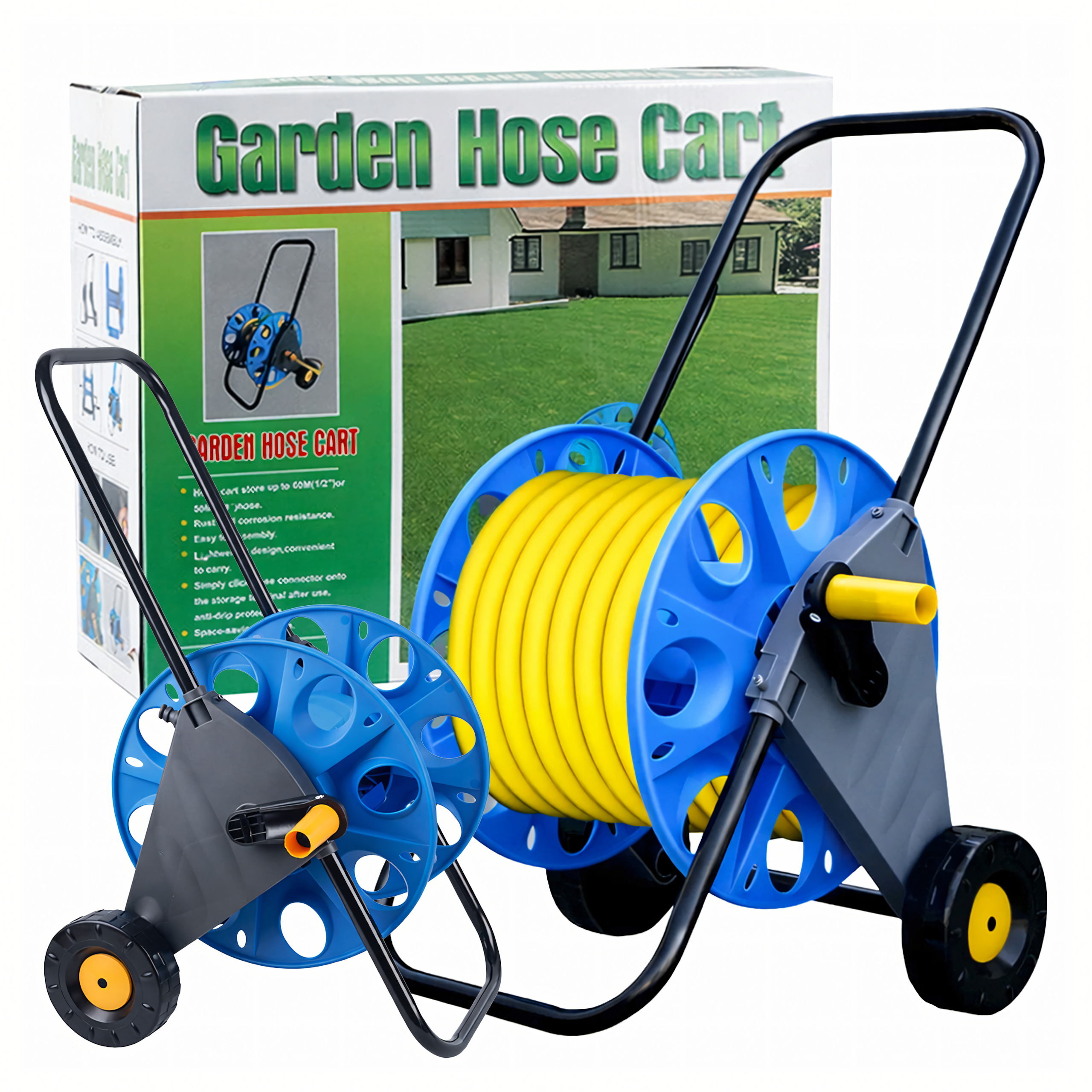 60x Lightweight Garden Hose Reel Cart Stand 60m