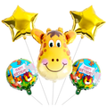 Birthday Balloon Set Giraffe Animals for Birthday Parties 5 pcs