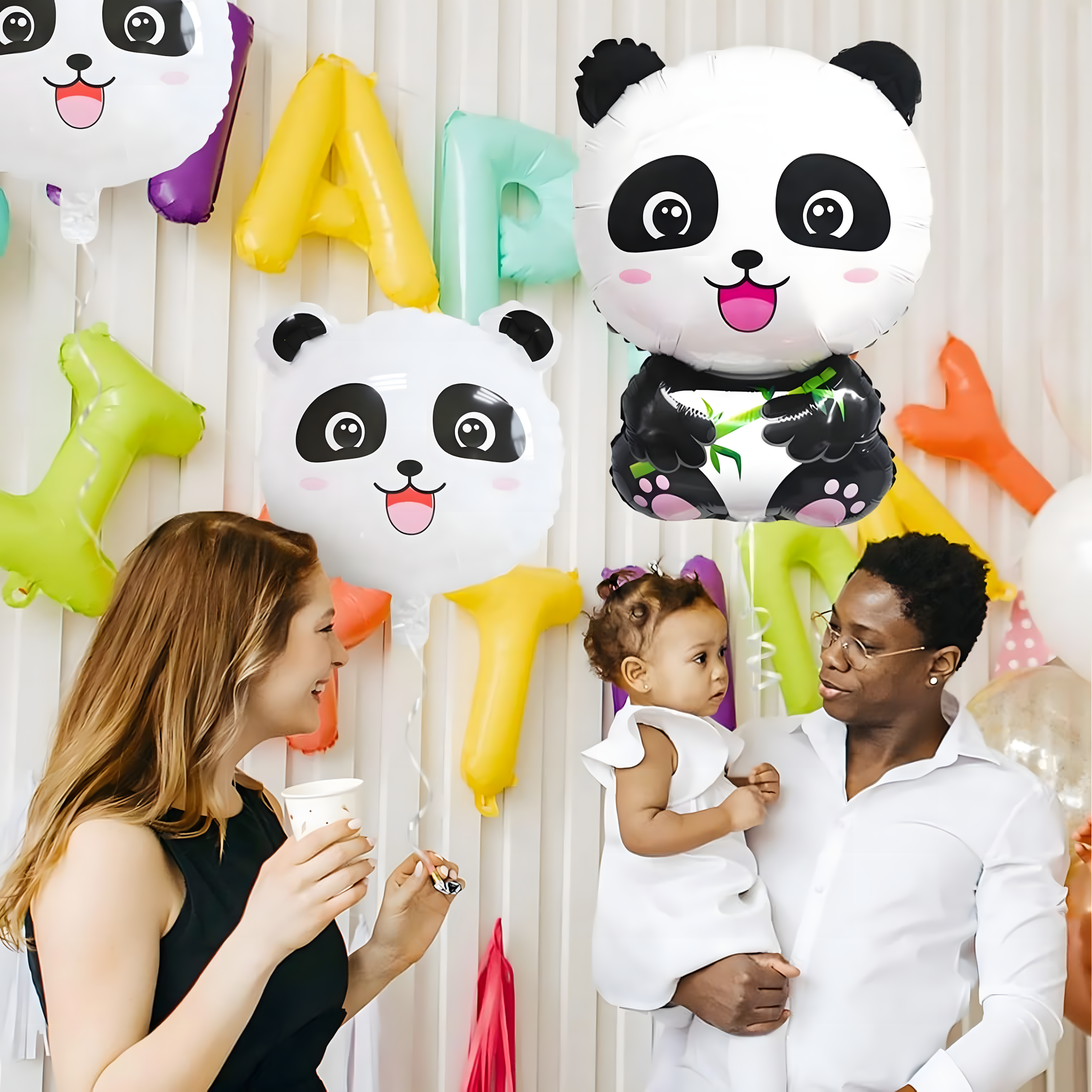 Panda loomade sünnipäevalõhupallide komplekt sünnipäevapeoks 5 tk