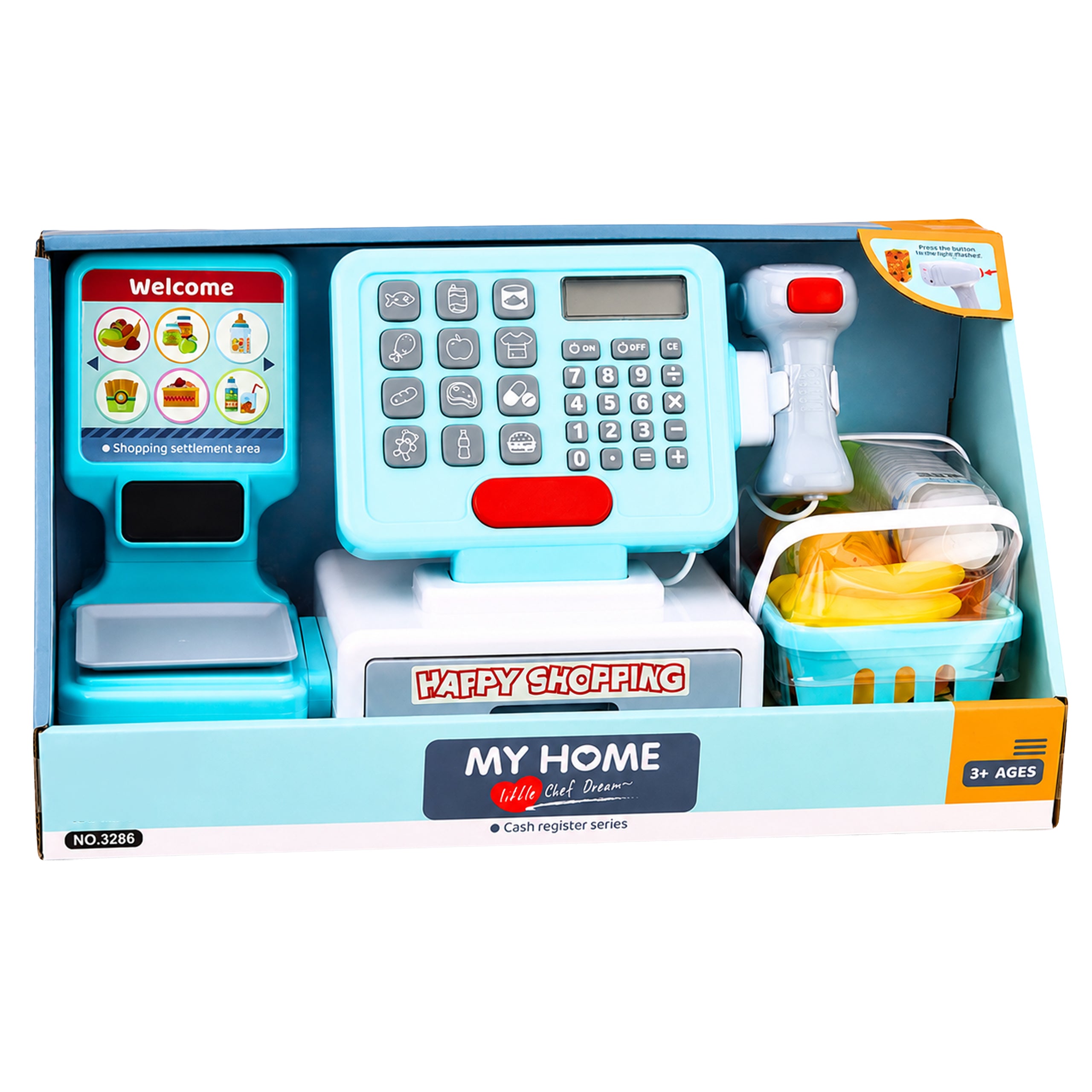 Interactive Toy Cash Register Set XXL with Scanner, Basket, and Scale
