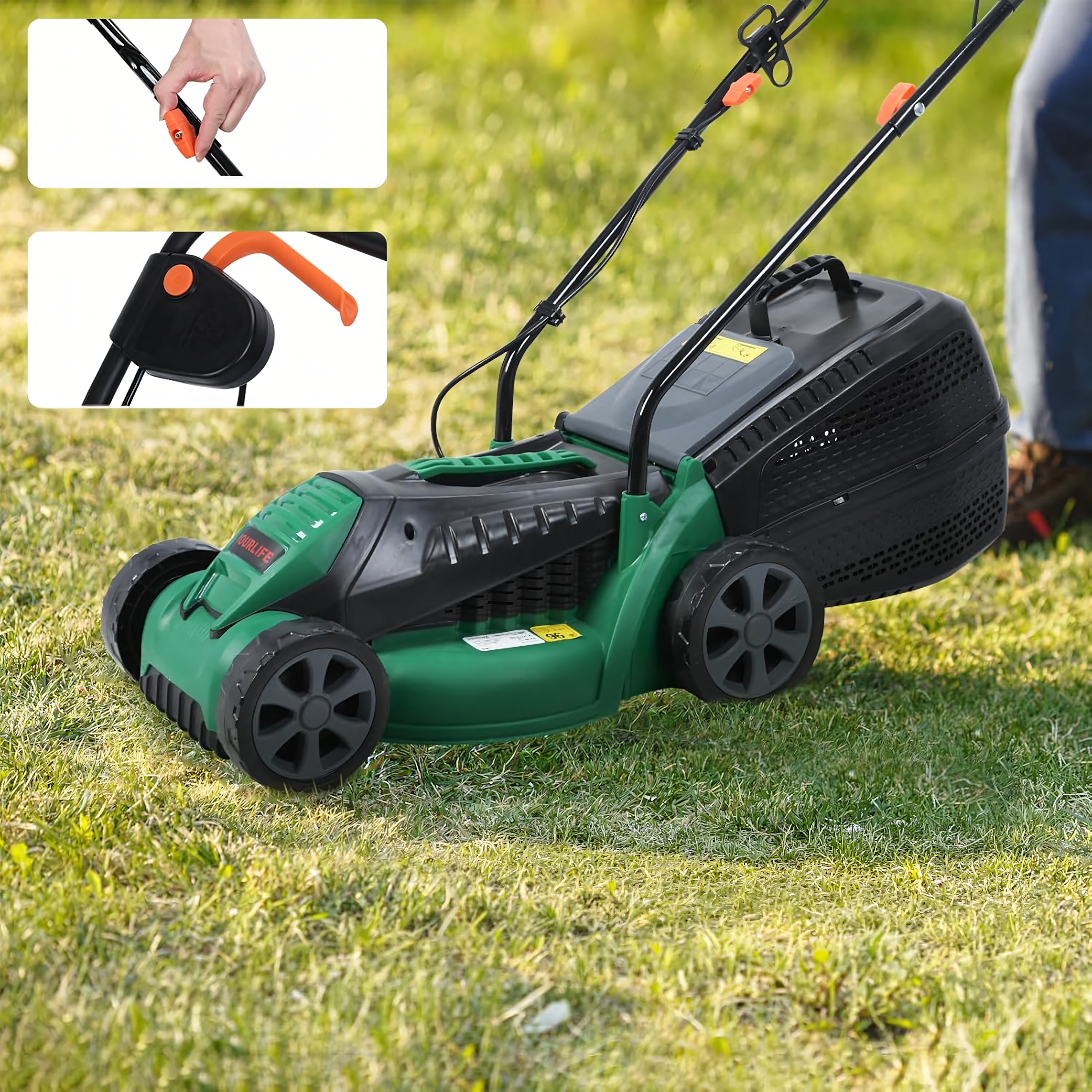 24x Electric Lawn Mower 1600W 32cm with 30L Grass Collector