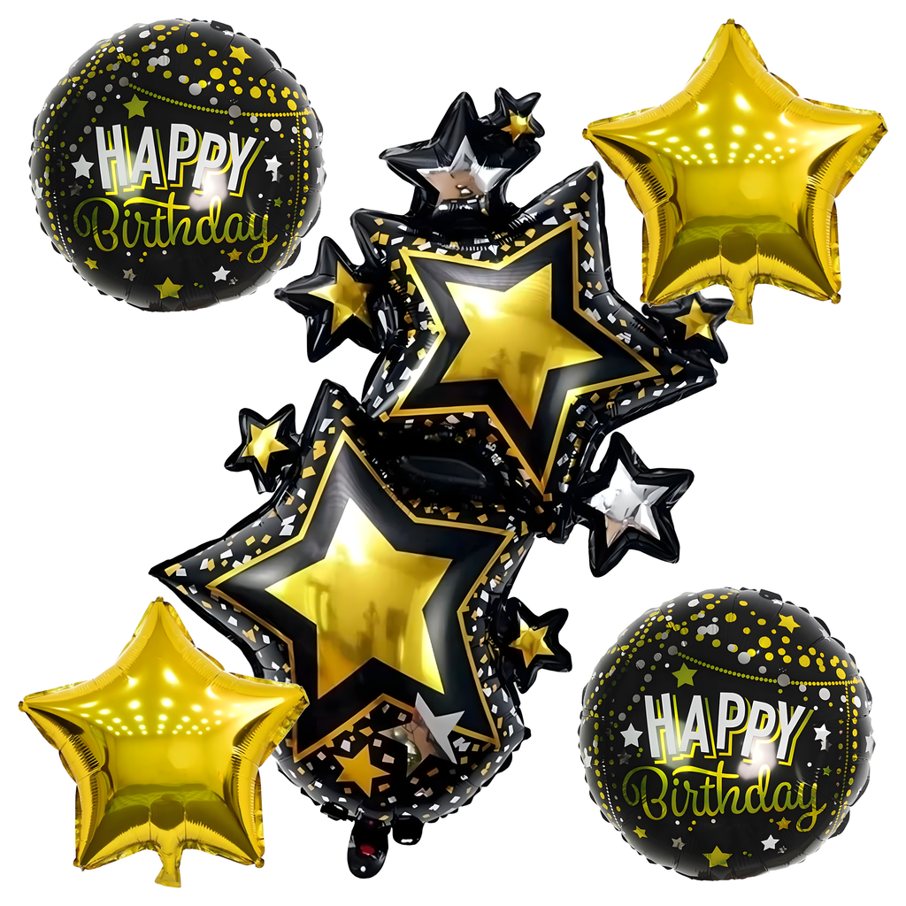 Suurte õhupallide komplekt "Palju õnne sünnipäevaks", 5 tk