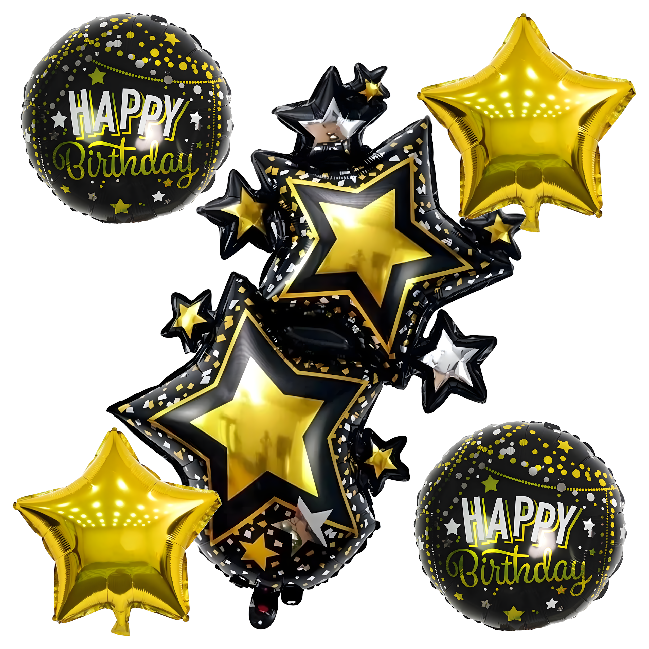 Suurte õhupallide komplekt "Palju õnne sünnipäevaks", 5 tk