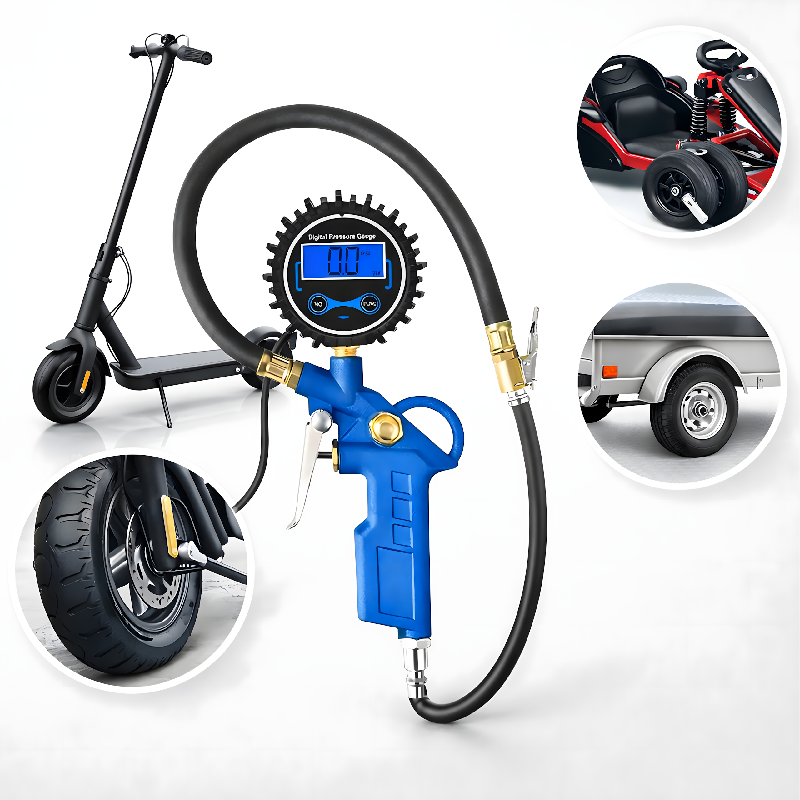 Digital Tire Inflator Gun with Electronic Pressure Gauge 14Bar